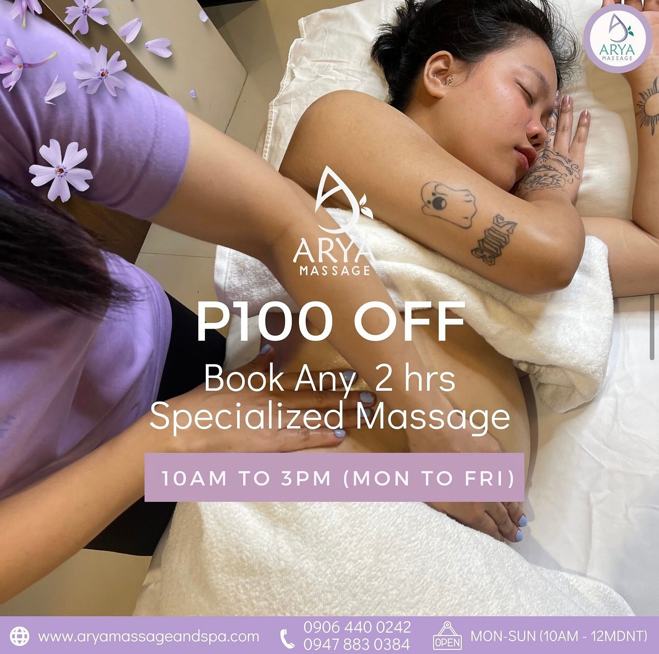 Arya Massage and Spa Home Service Facebook ad