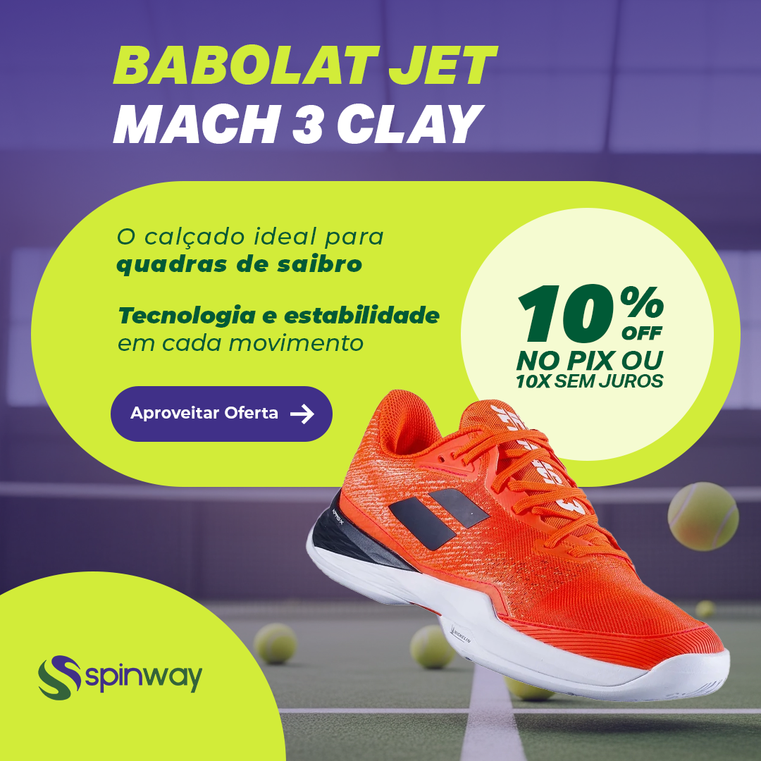 Spinway Facebook ad: Babolat Jet Mach 3: Velocidade Máxima
