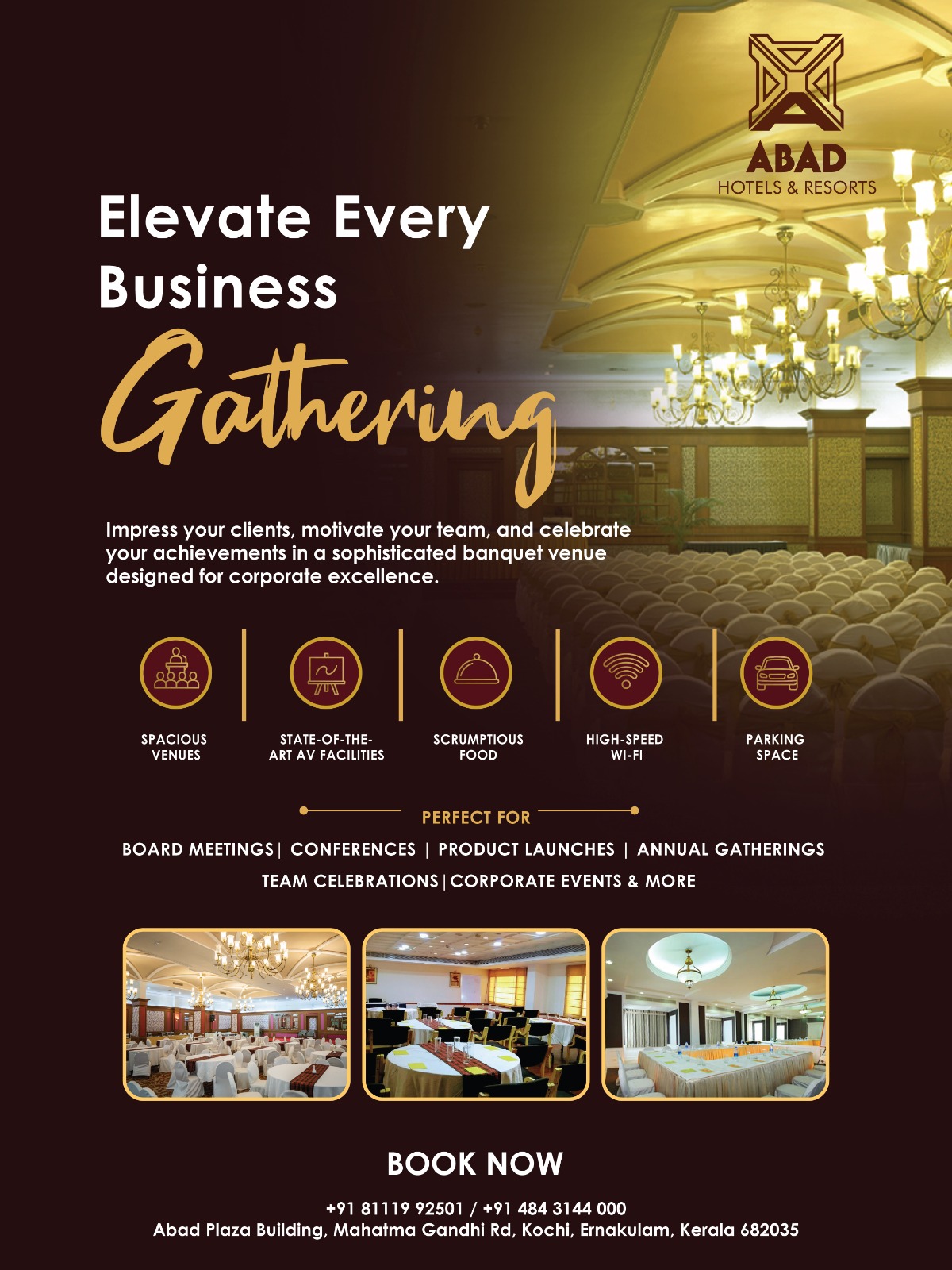 ABAD Hotels Facebook ad: Elevate Every Business Gathering