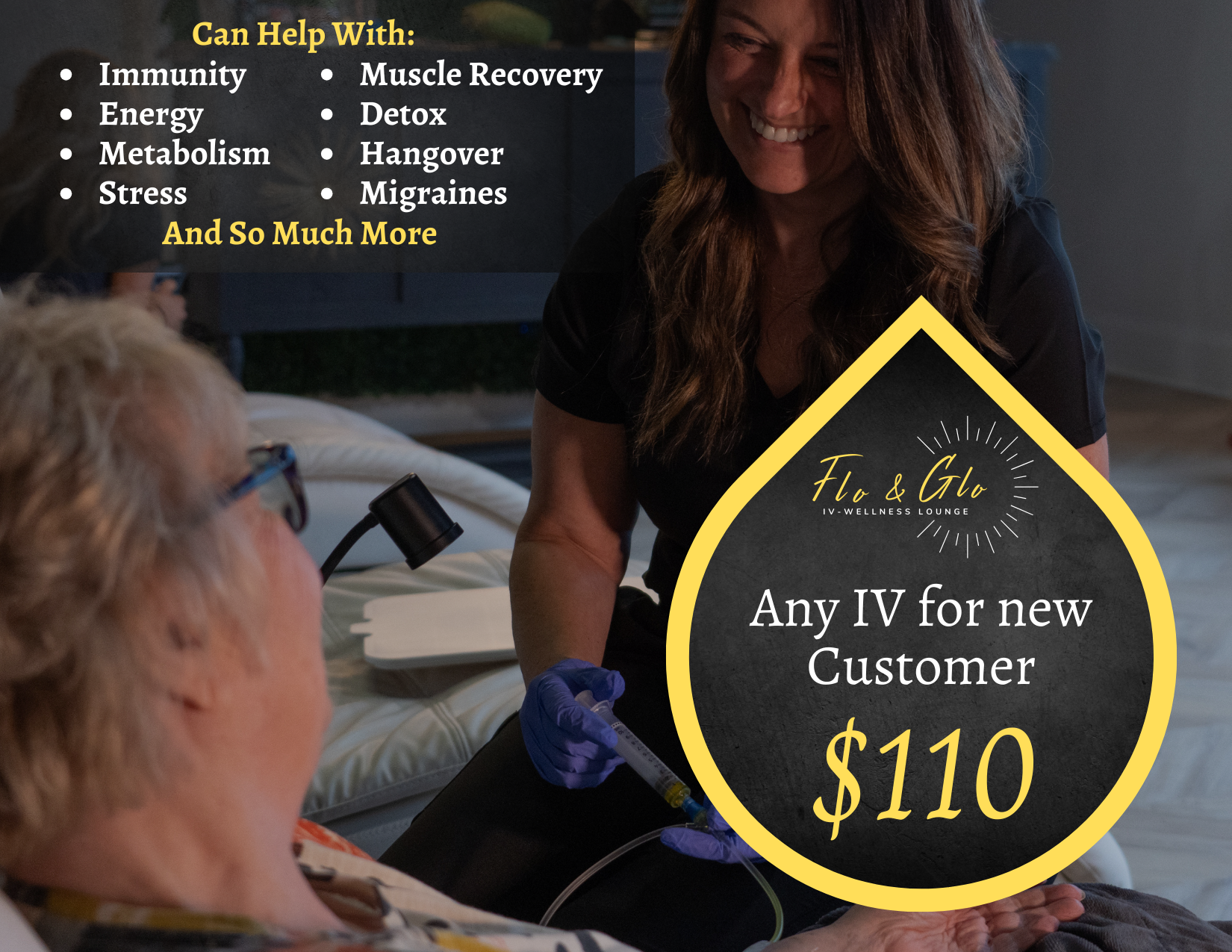 Flo & Glo IV Wellness Lounge Facebook ad from Dec 27, 2024