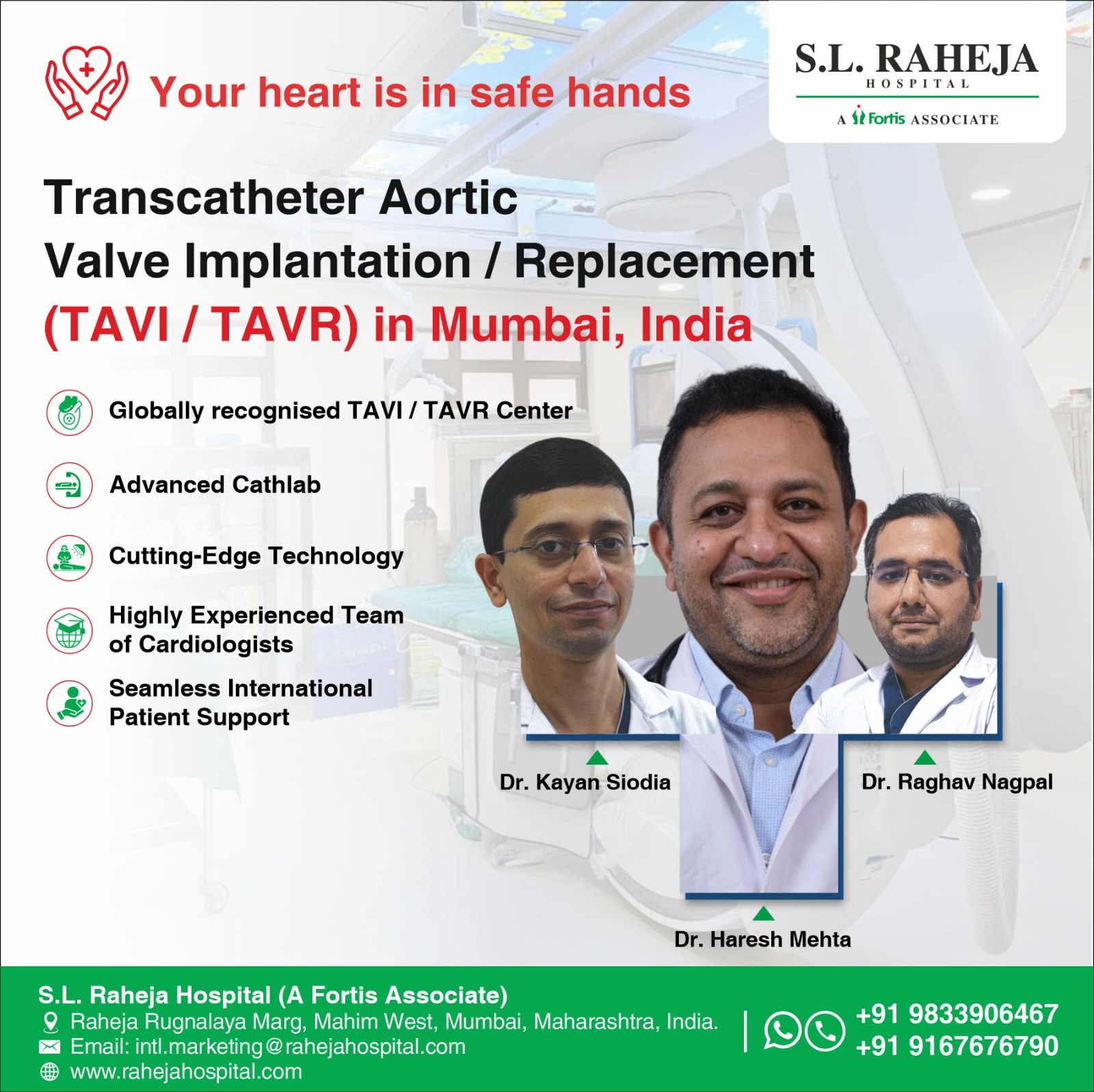 S.L.Raheja Hospital - A Fortis Associate Facebook ad: Global standards. Proven outcomes.
