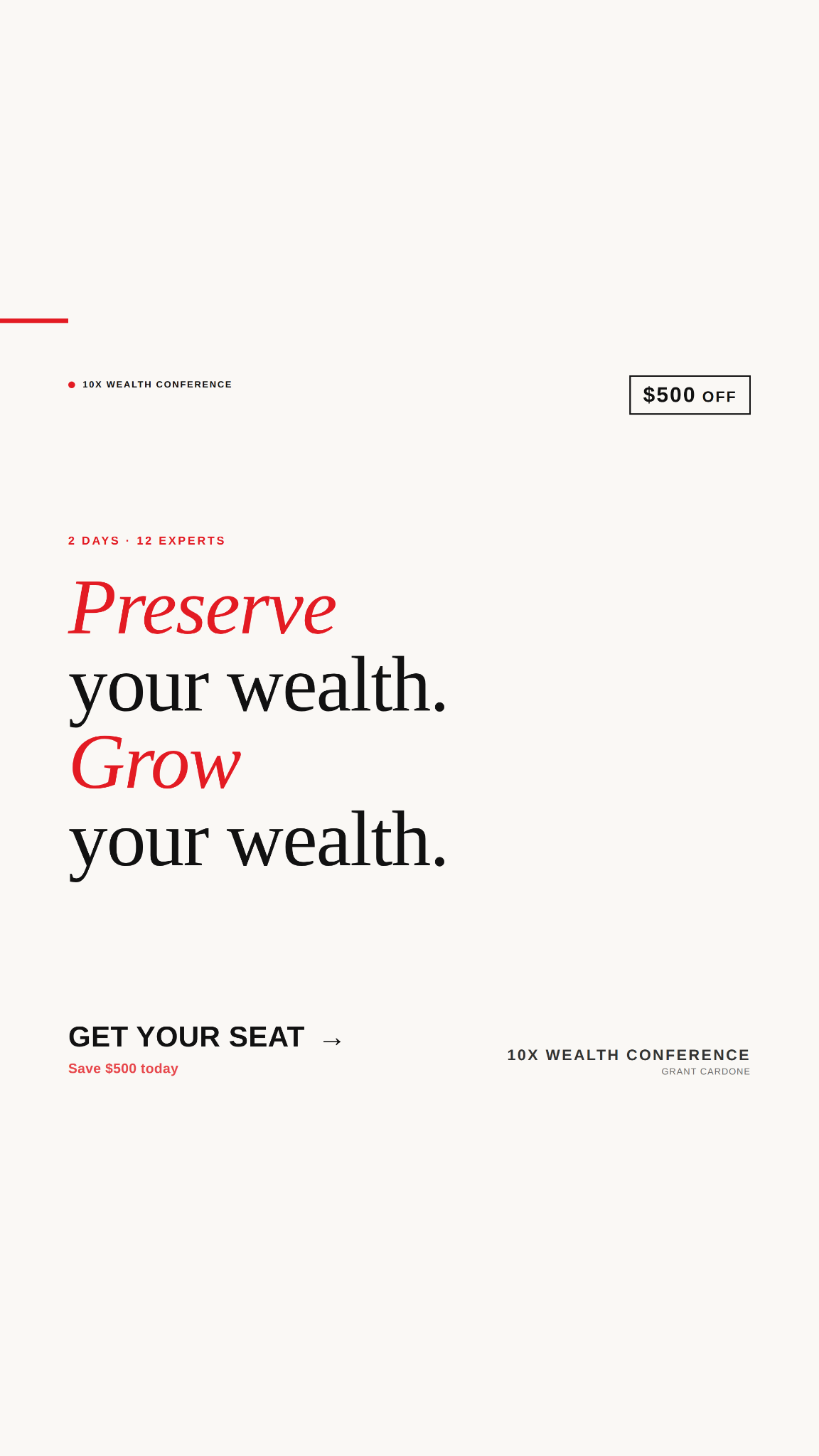 Grant Cardone Enterprises Facebook ad
