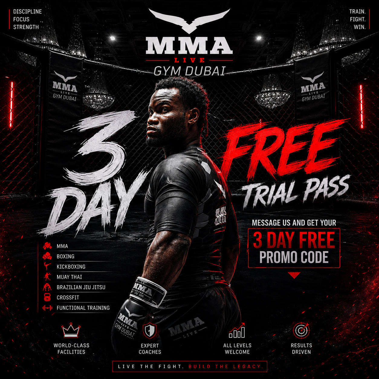 MMA Live Gym Dubai Facebook ad from Jun 8, 2026