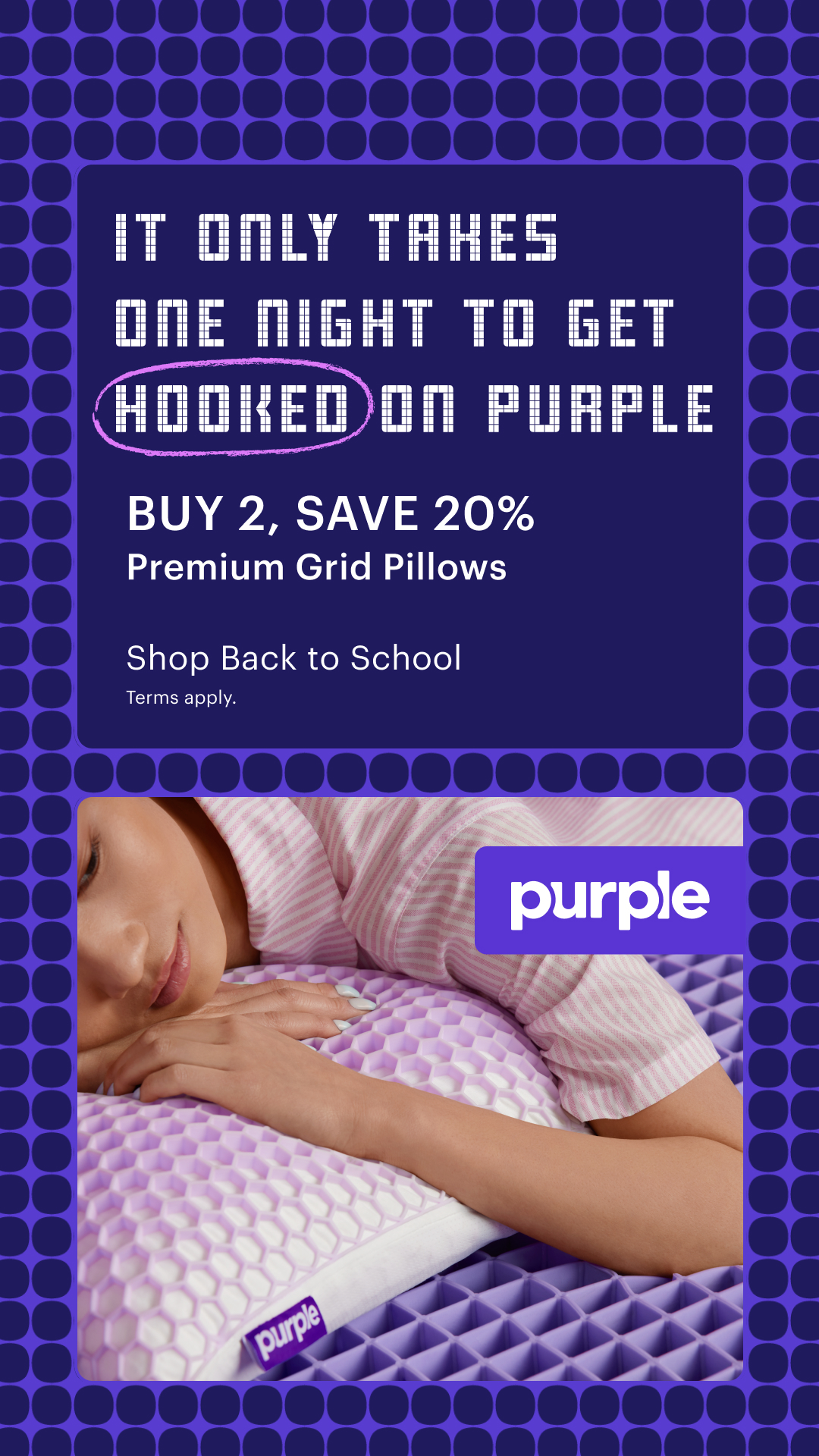 Purple Facebook ad