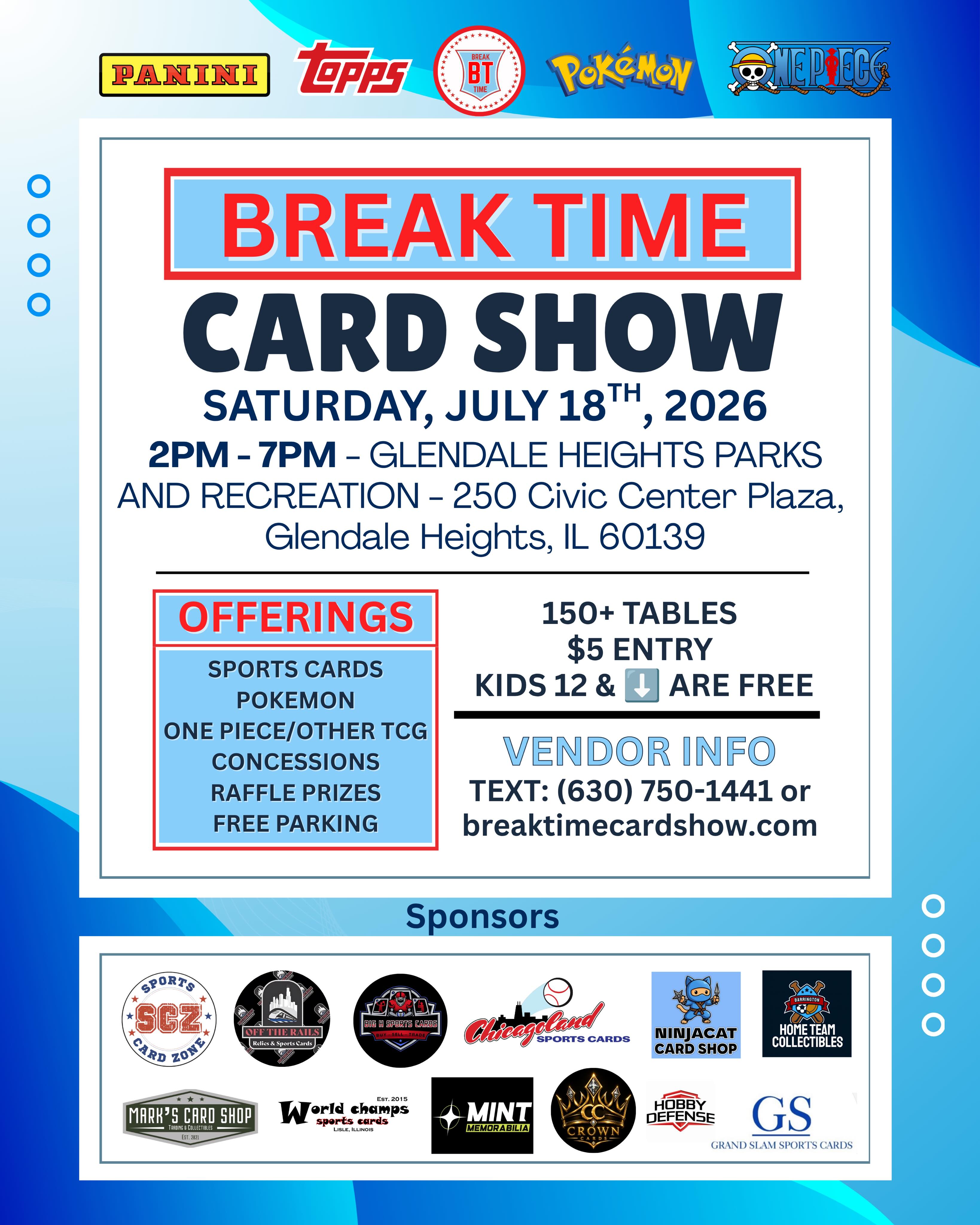 breaktimecardshow Facebook ad: LOCATION CHANGE
