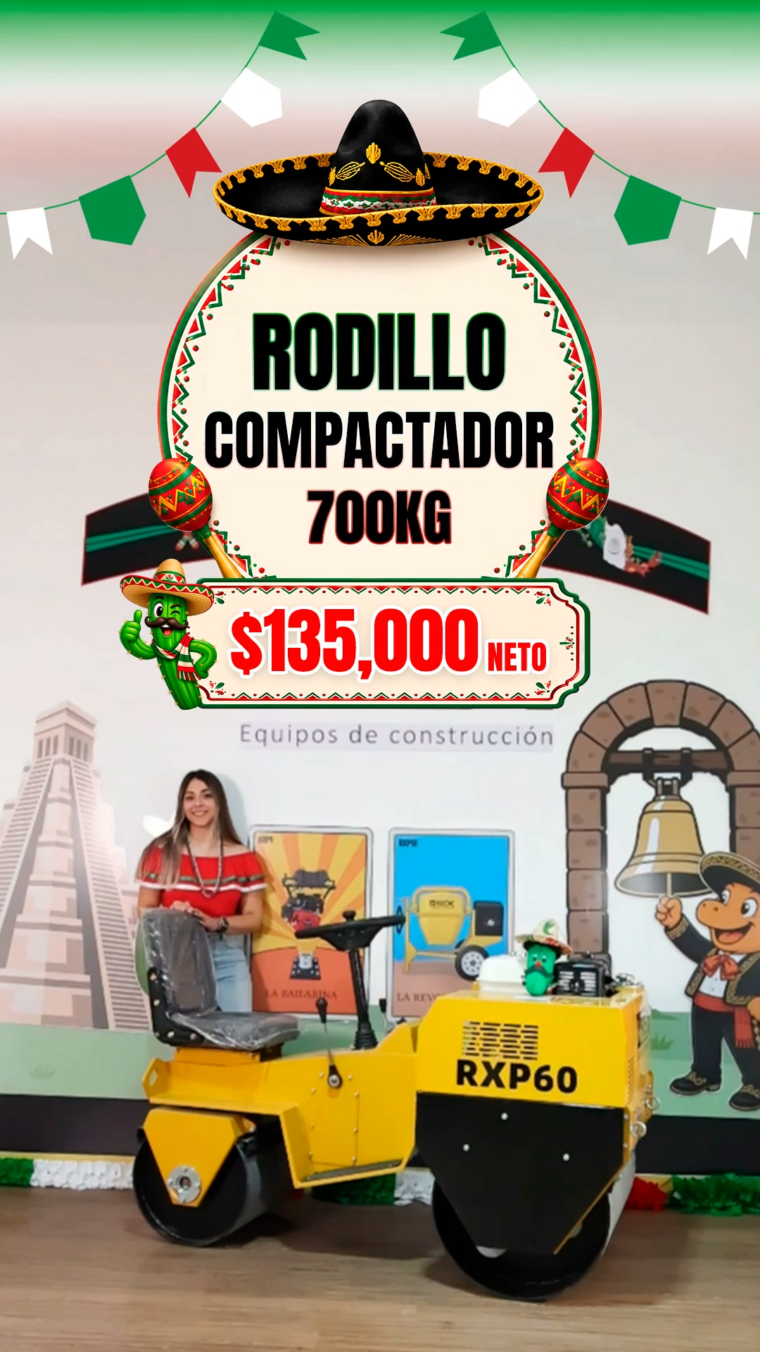 Rex Equipos de Construcción Facebook ad: RODILLO 700KG
