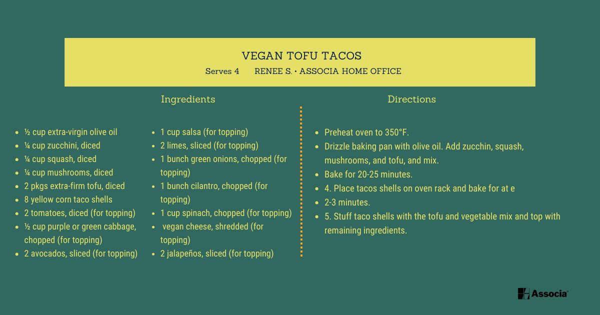 Associa Facebook ad: Looking for a simple, flavorful dinner to start…