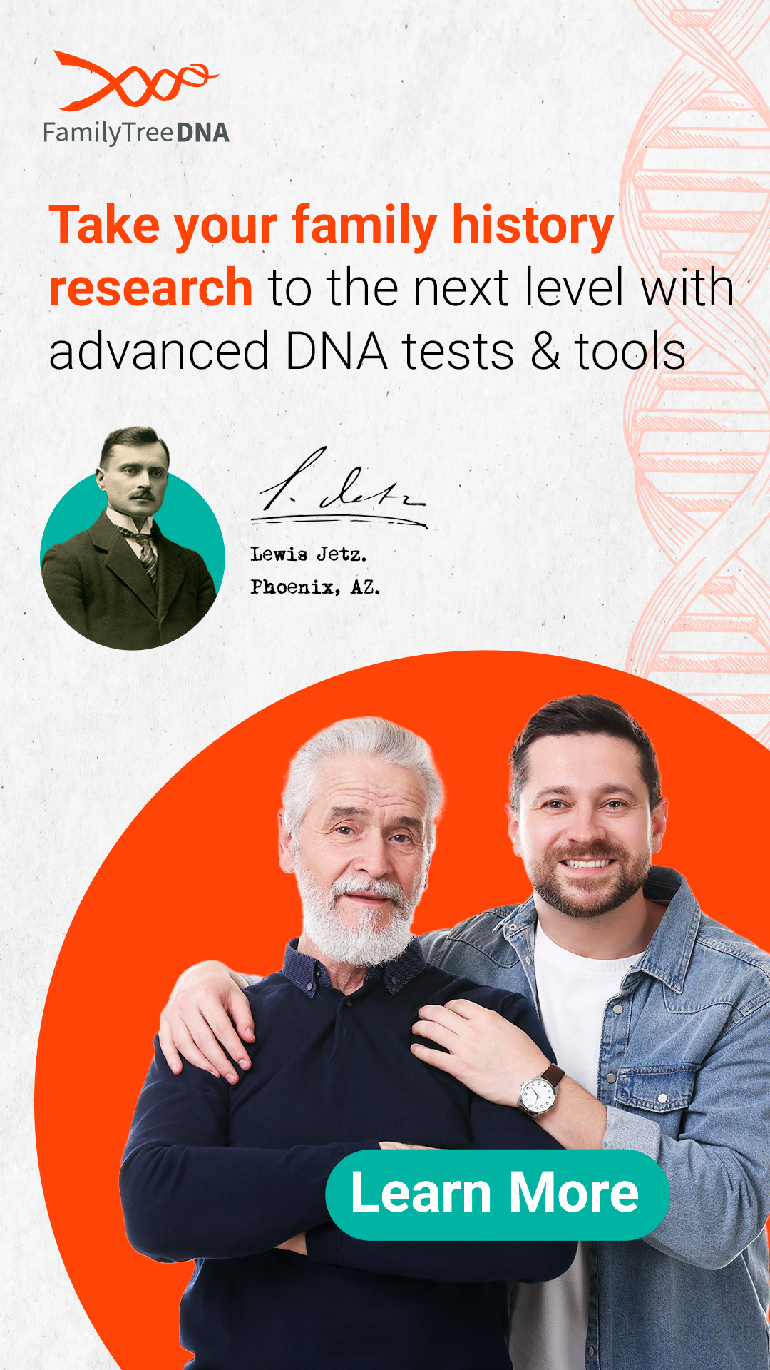 FamilyTreeDNA Facebook ad