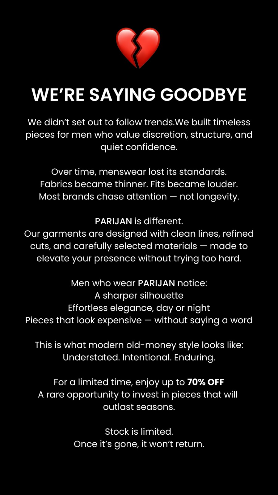 Parijan Facebook ad