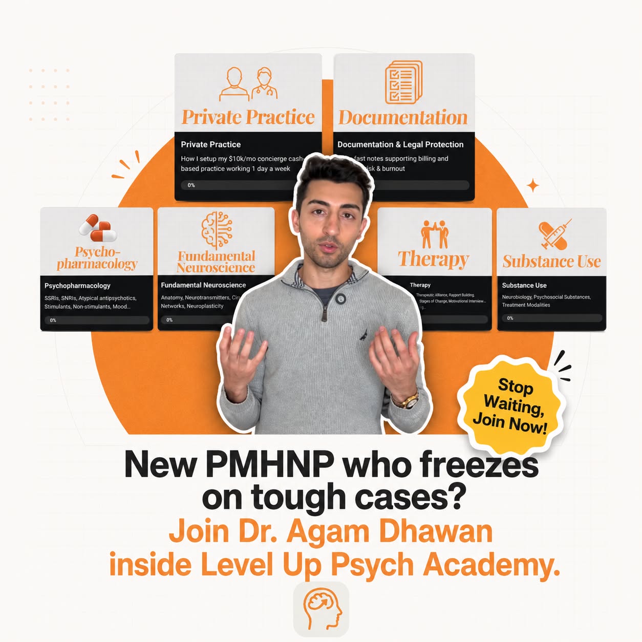 Skool Facebook ad: Practical Psychiatry Training for PMHNPs