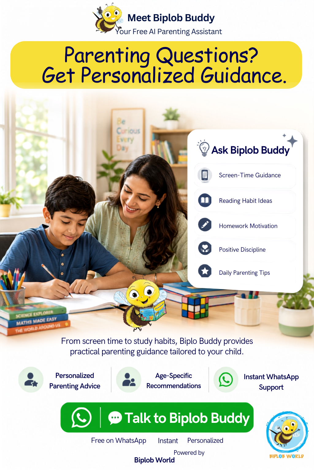 Biplob World Facebook ad: Parenting Questions? Get Personalized Guidance.