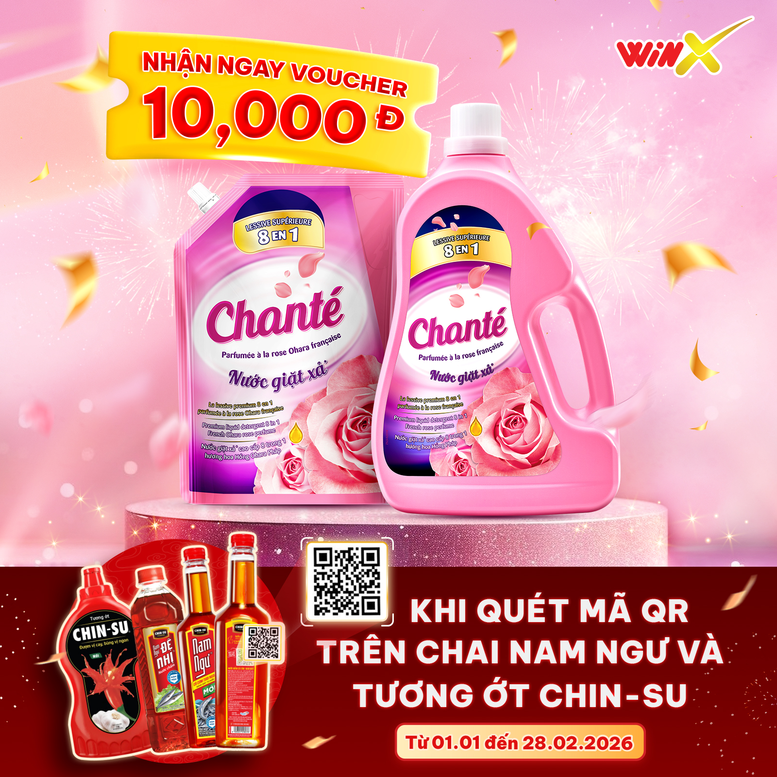 Chanté Vietnam Facebook ad: QUÉT MÃ 1 GIÂY, CÓ NGAY VOUCHER MUA…