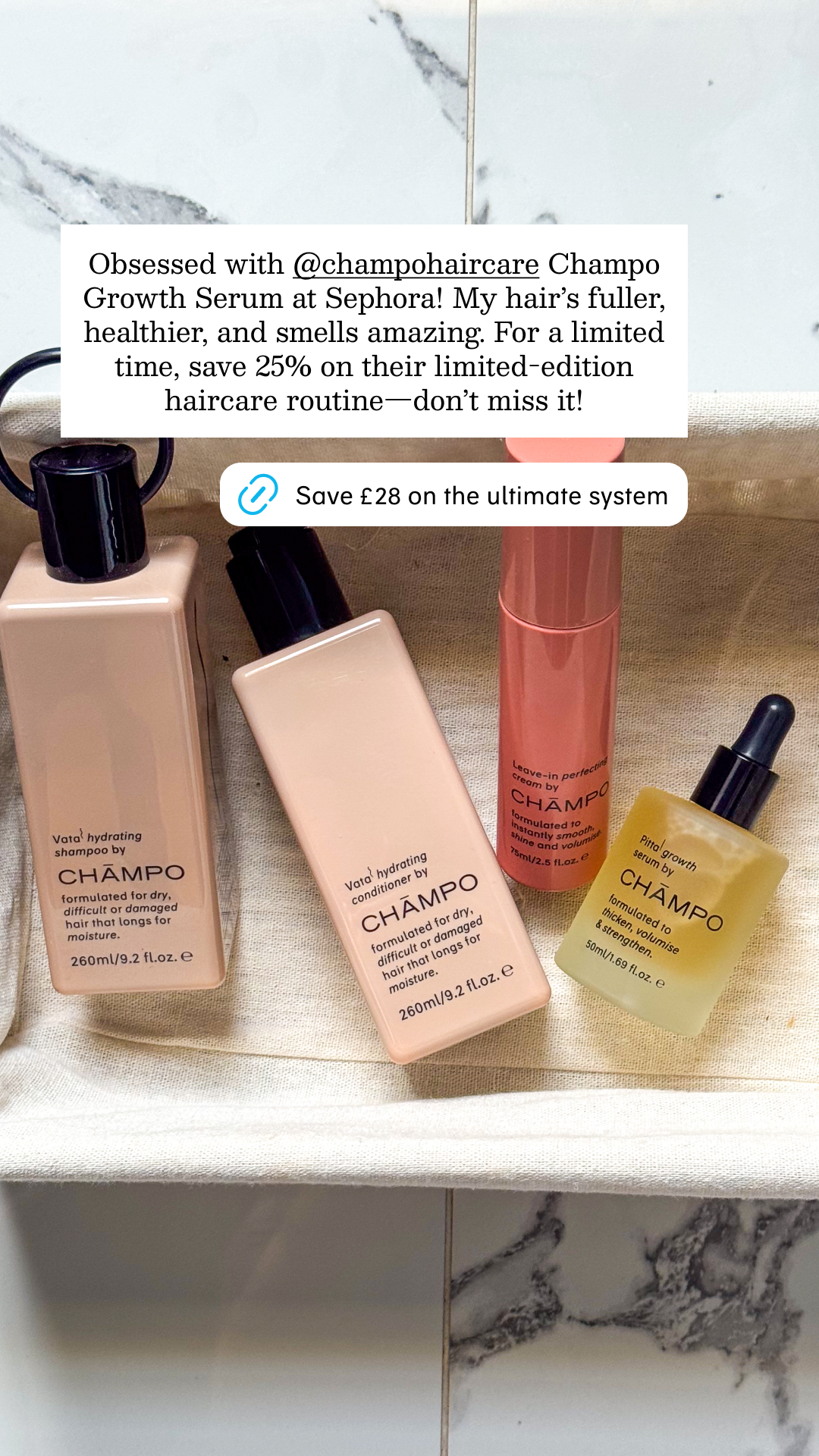Chāmpo Haircare Facebook ad