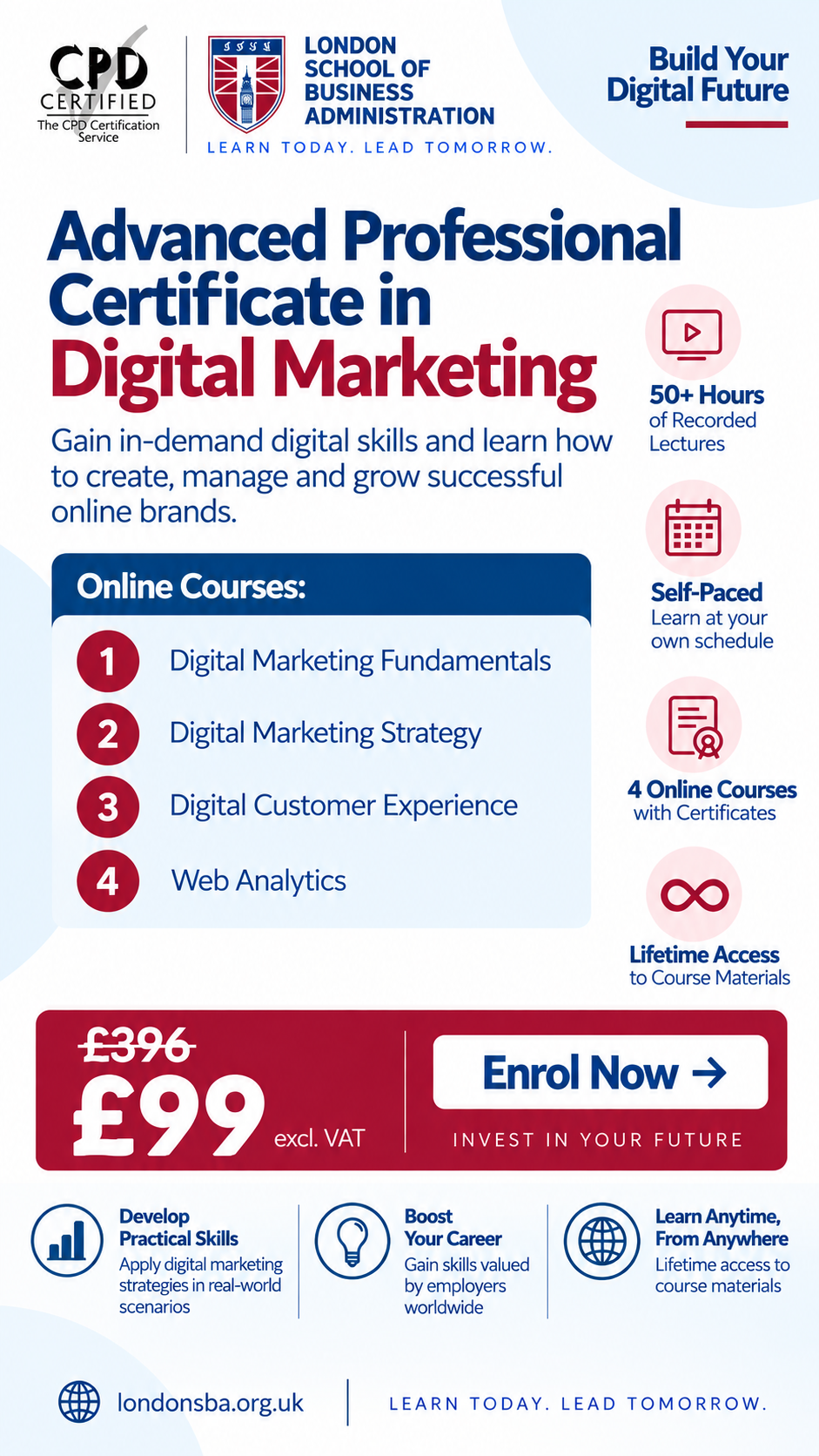 London School of Business Administration Facebook ad
