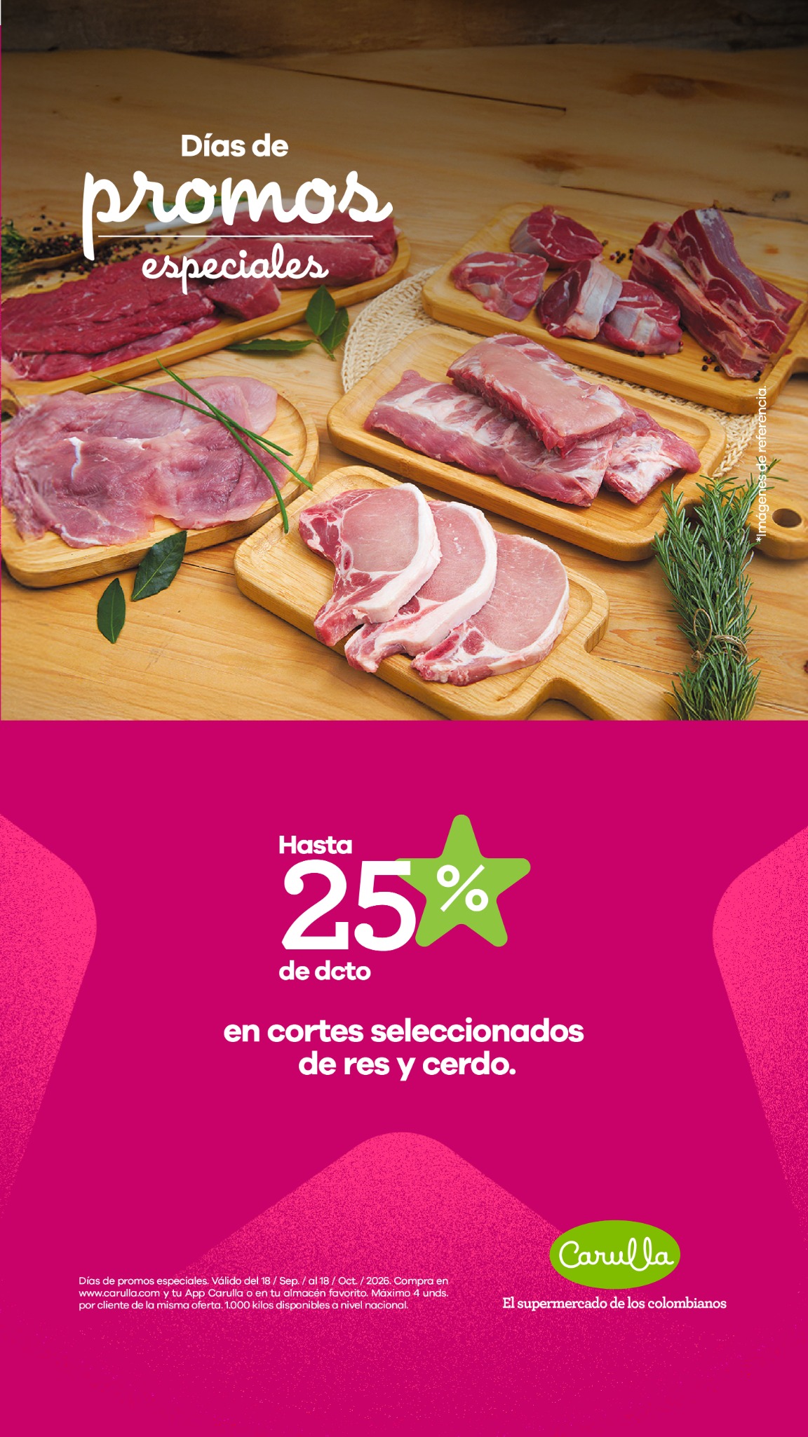 Carulla Facebook ad: Proteína para tus recetas.