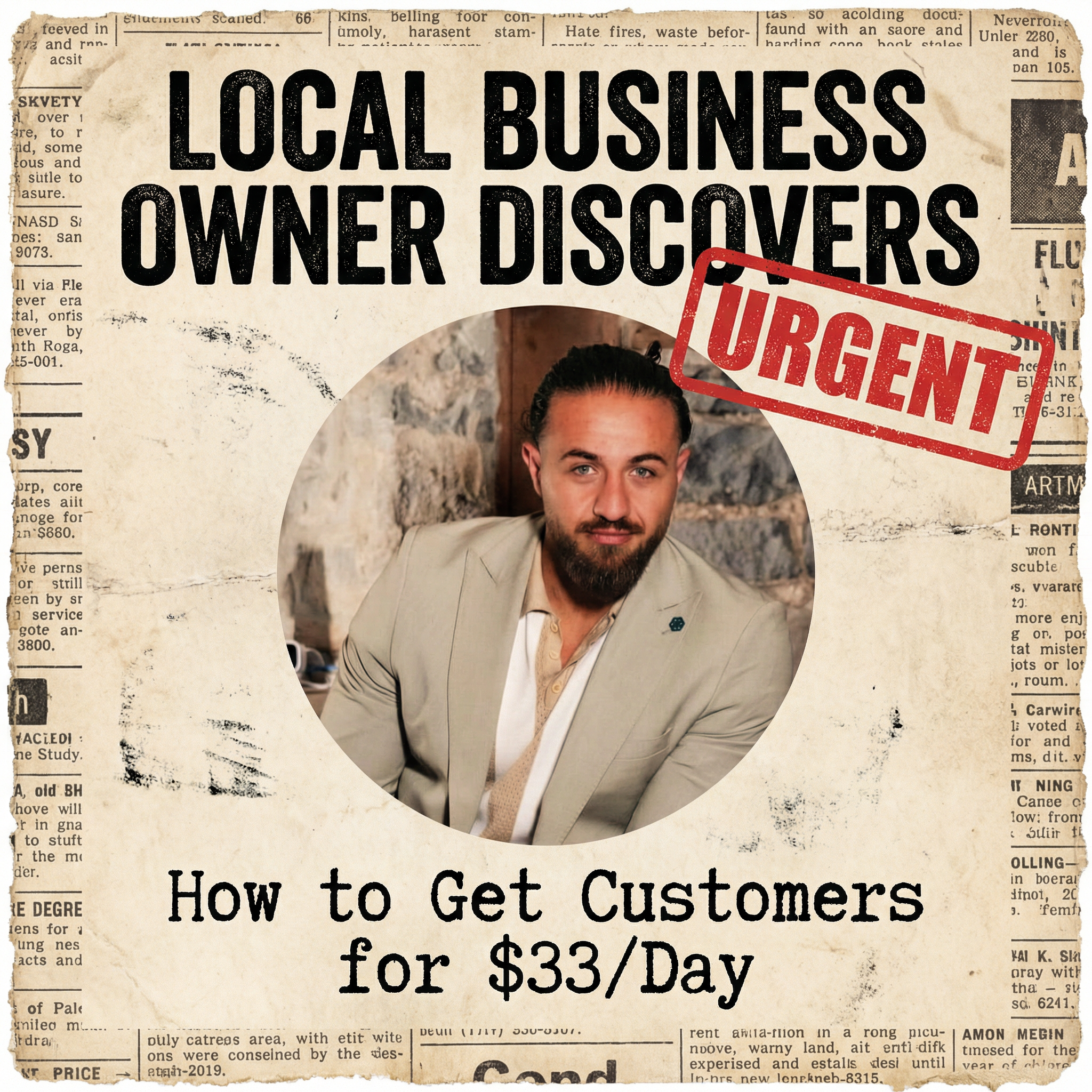 Jean Claude - Small Business Marketing Facebook ad: The $33/Day Secret