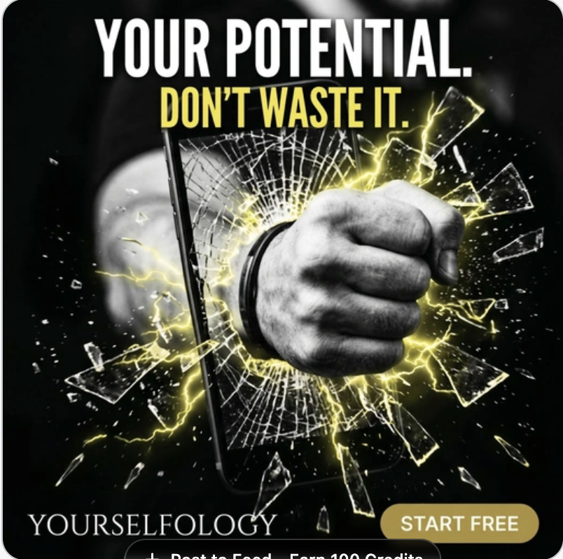 Yourselfology proposes processes for self discovery and self realization Facebook ad from Mar 8, 2026