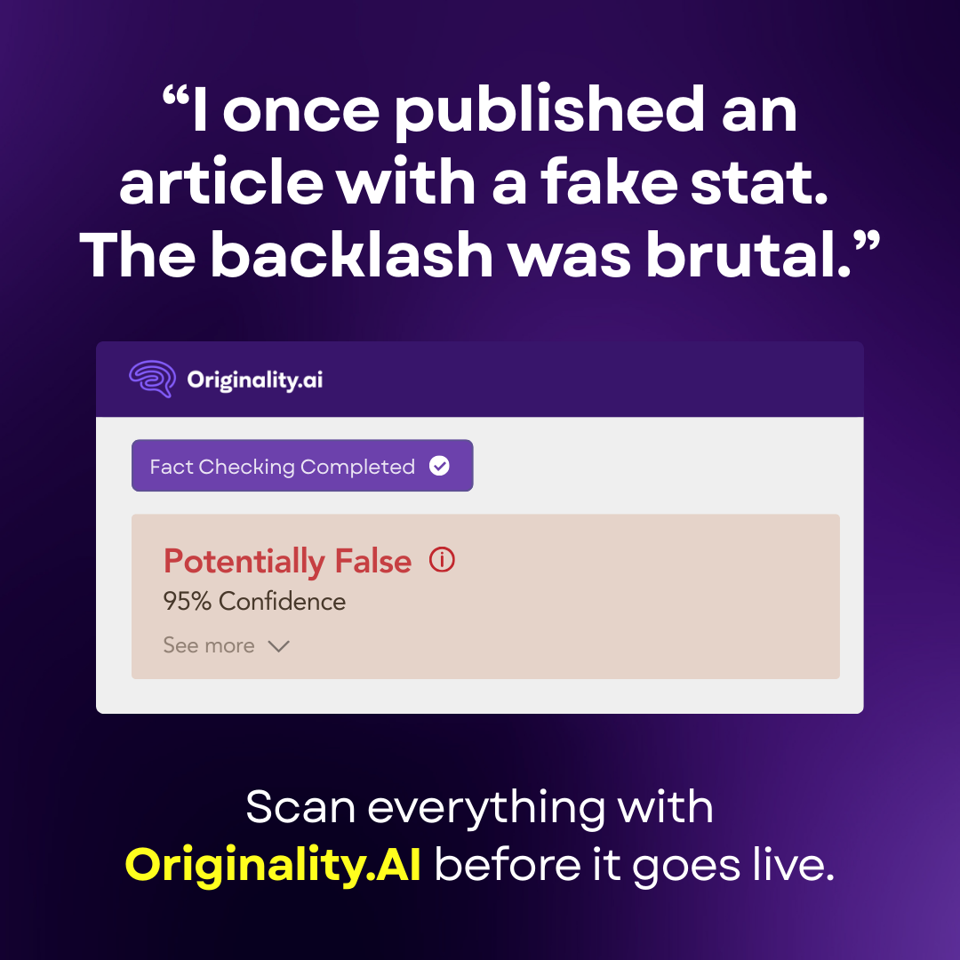 Originality.AI - AI Detection and Plagiarism Checking Facebook ad