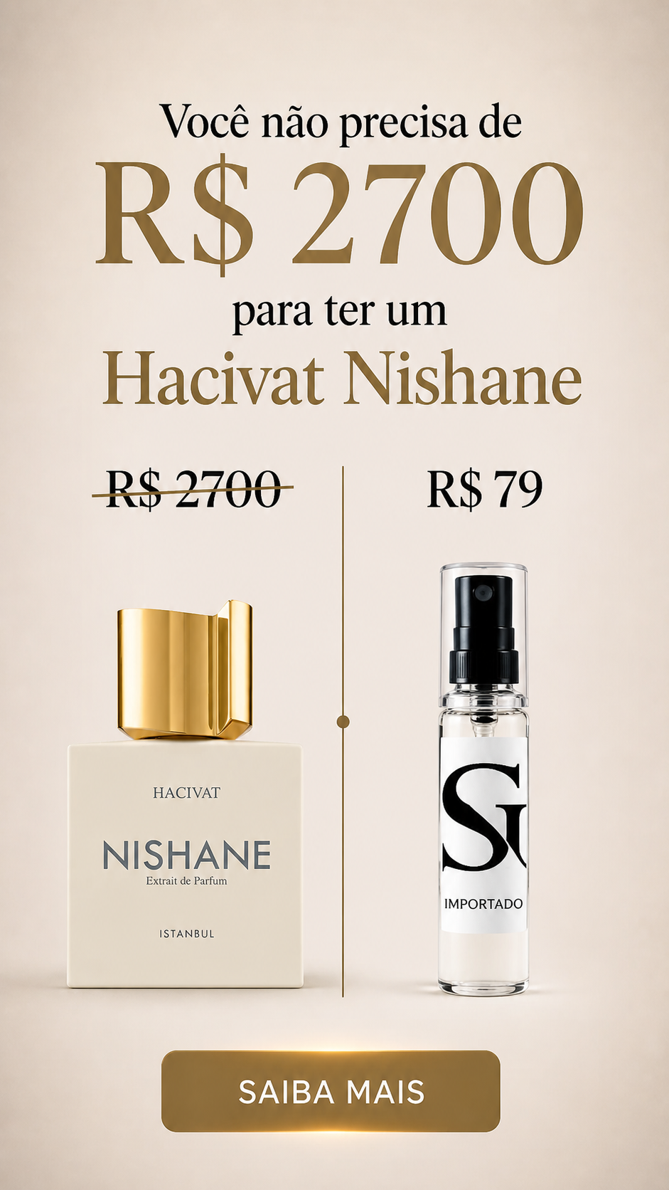SG Importados Perfumes e Decants Importados Facebook ad: Nishane Hacivat a partir de R$ 79