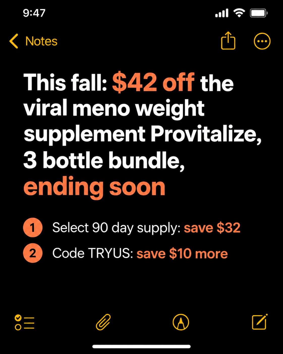 Ashley Thomsen Facebook ad: Still Considering Provitalize? Let's Sweeten The Deal
