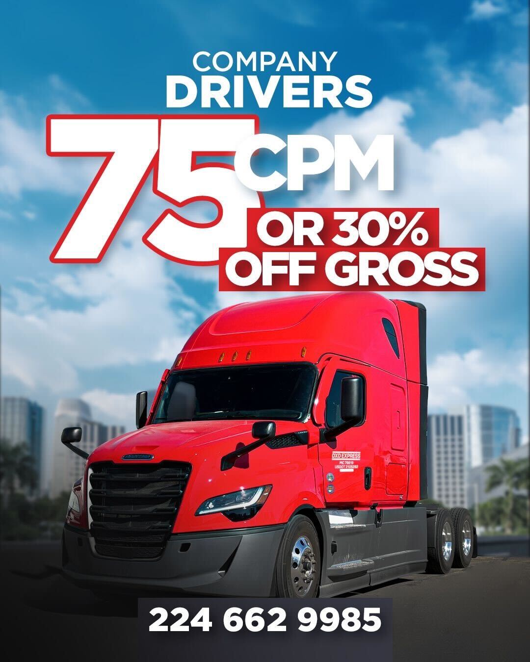 DXD Express INC Facebook ad: Drive New Trucks. Earn Like an Owner-Operator.