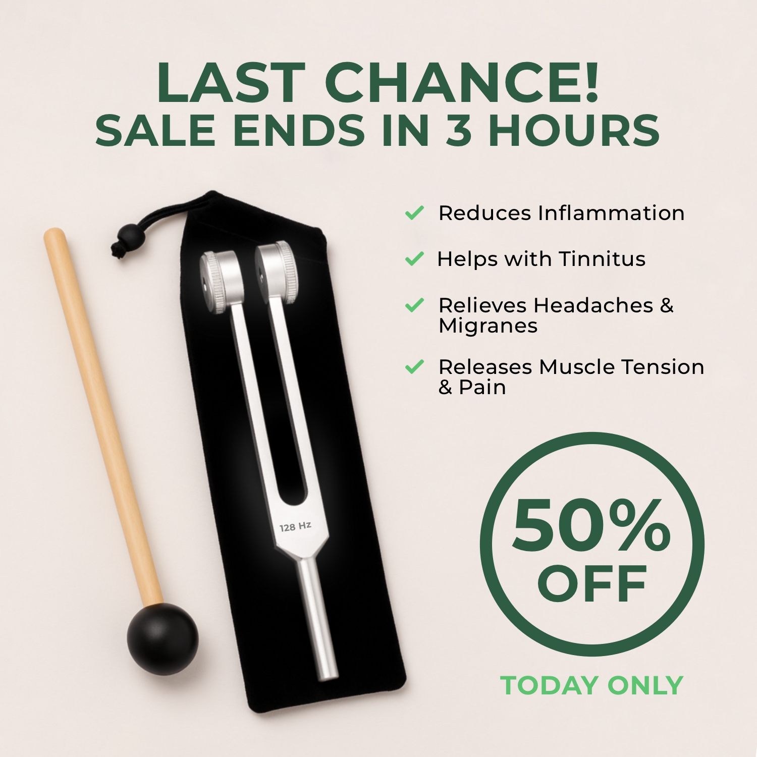 ToneTherapy Facebook ad: 128 Hz Healing Instrument