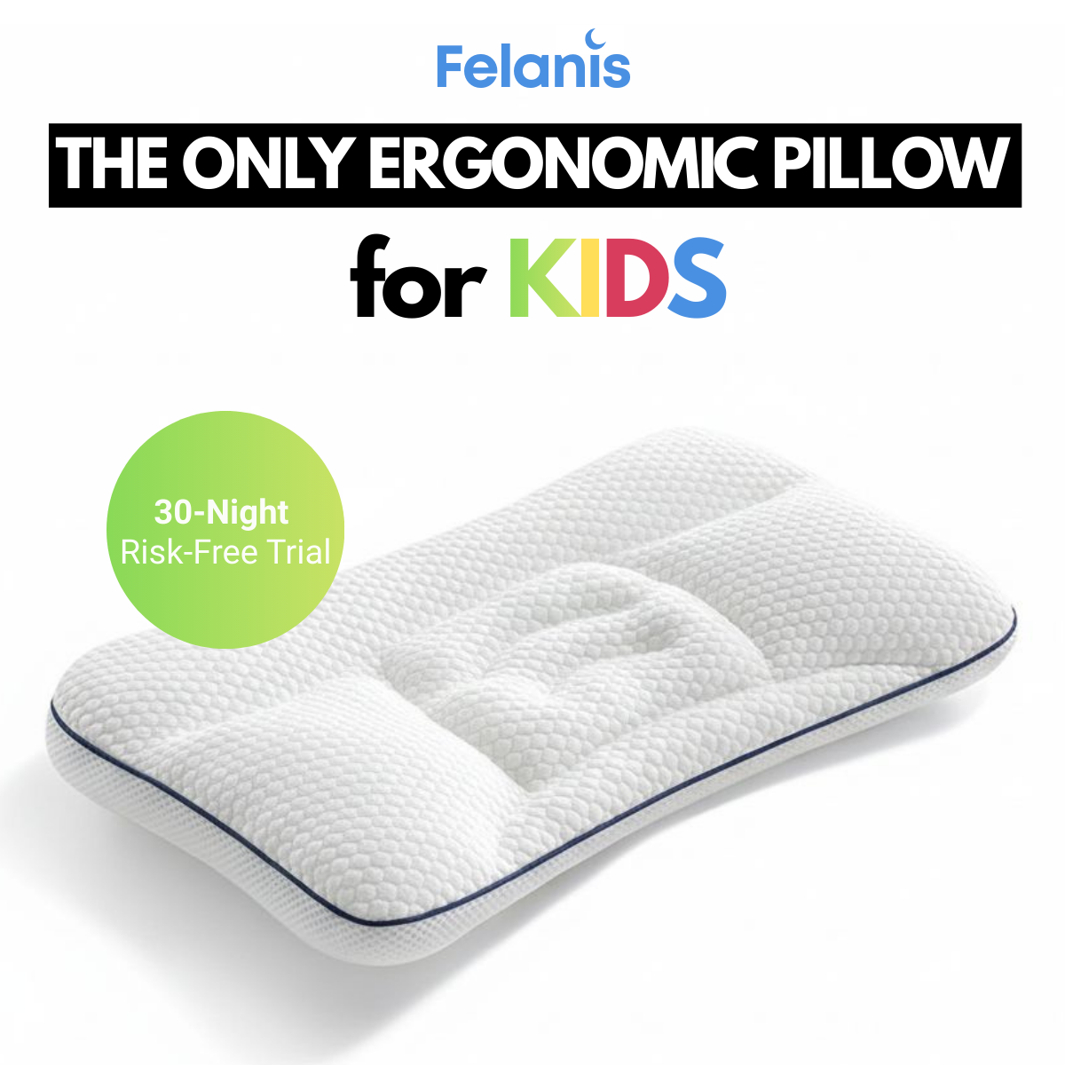 Felanis Facebook ad: Lunora, Ergonomic Kids' Pillow
