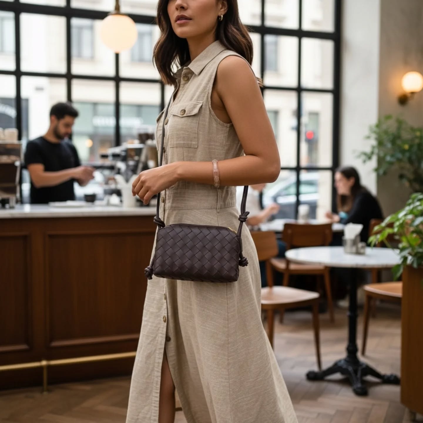 Jwetnik Facebook ad: DENTI IN DARK BROWN LUXURY WOVEN SLING CROSS…