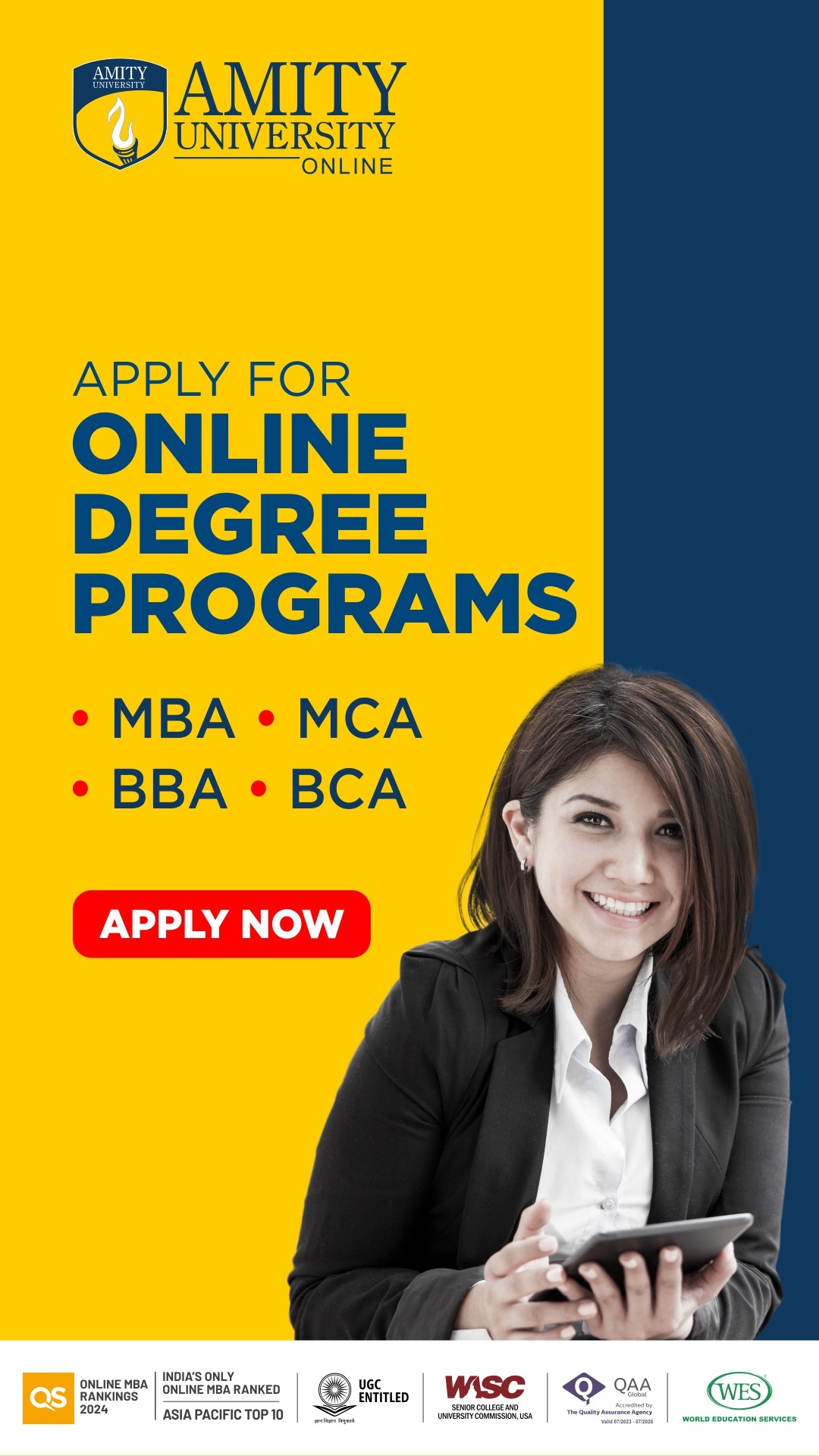 Amity Online Facebook ad