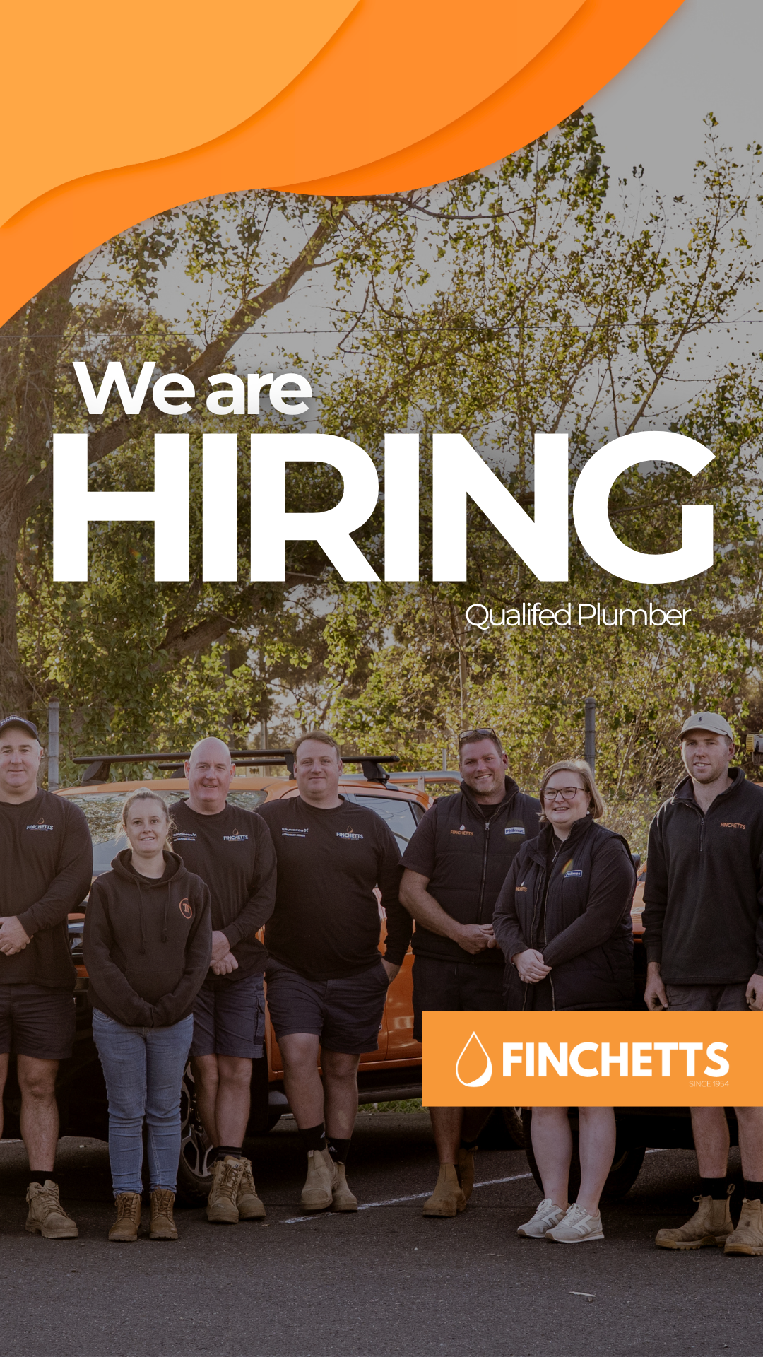 Finchett's Plumbing Facebook ad: Qualified Plumber Wanted