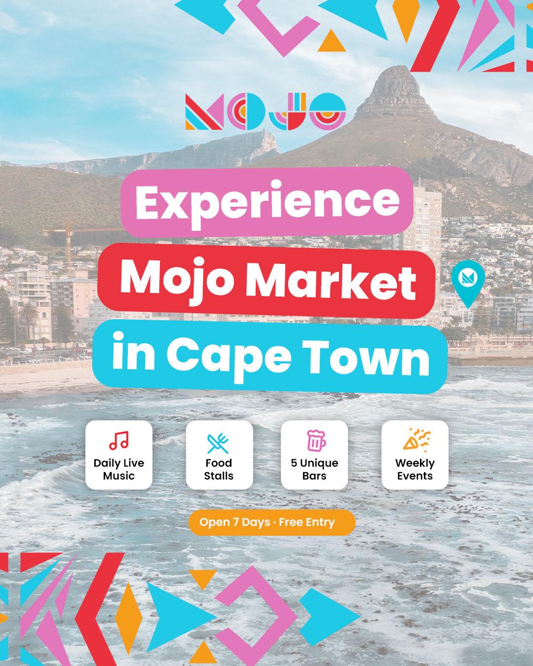 Mojo Market Facebook ad: Mojo Market Cape Town | Food, Drinks Market & Live Music