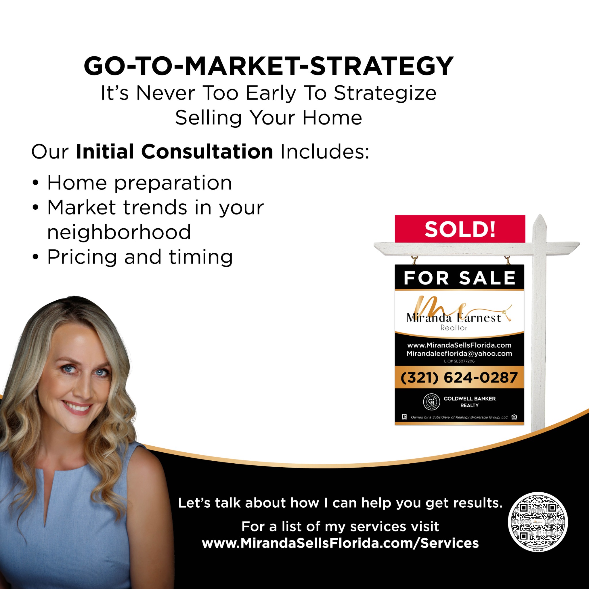 Miranda Earnest, Realtor Facebook ad: Message or Call (321) 624-0287