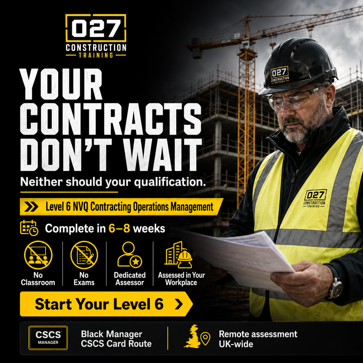 Db College Facebook ad: Get Your Black Manager CSCS Card