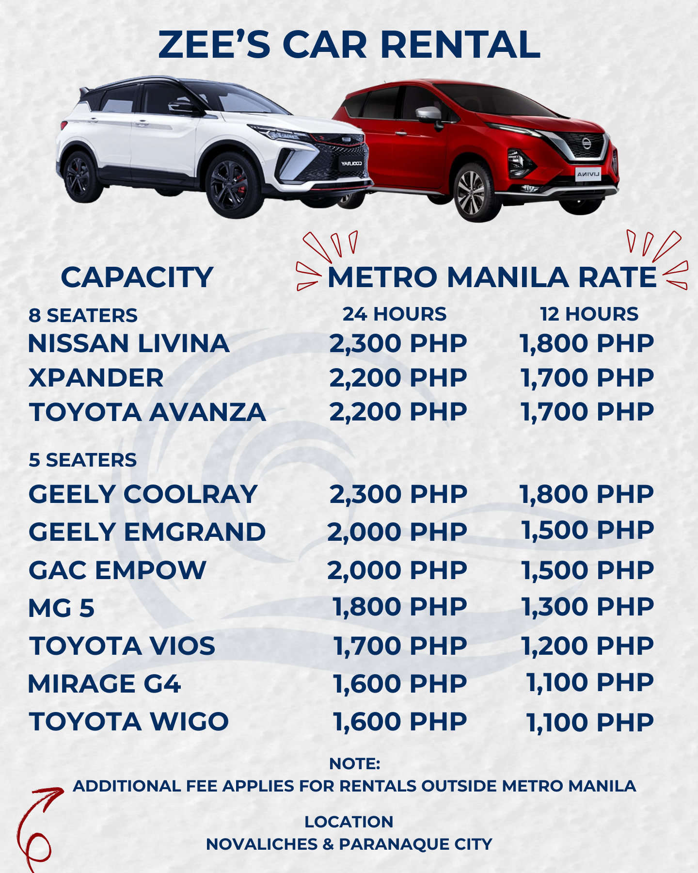 Zee's Car Rental Facebook ad from Sep 2, 2025