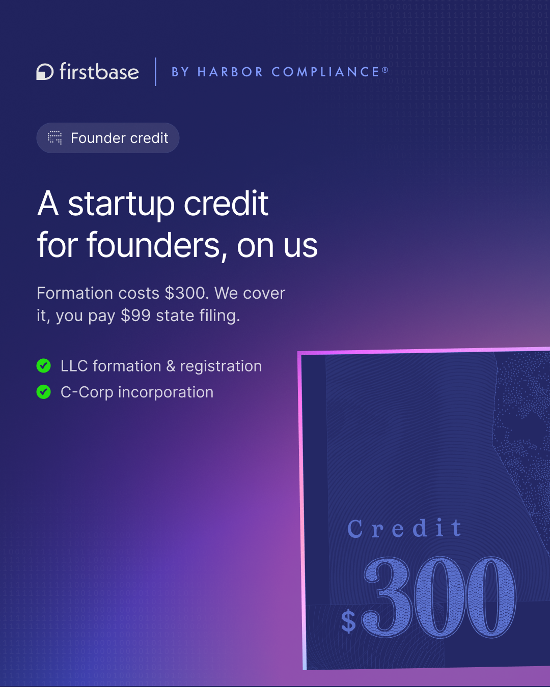 Firstbase Facebook ad: Your startup checklist, auto-checked.