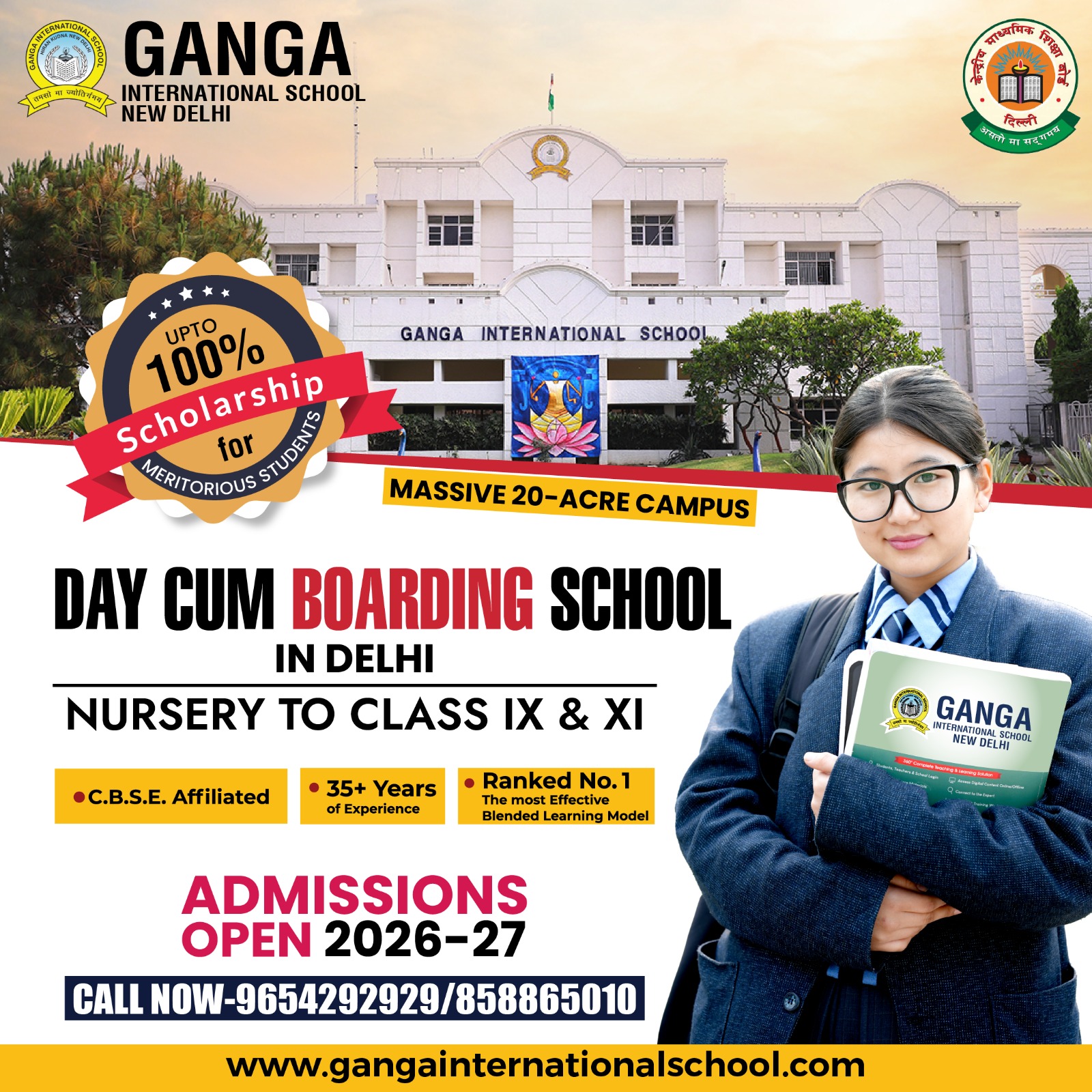 Ganga International School, Hiran Kudna Facebook ad: Admission Open 2026-27!