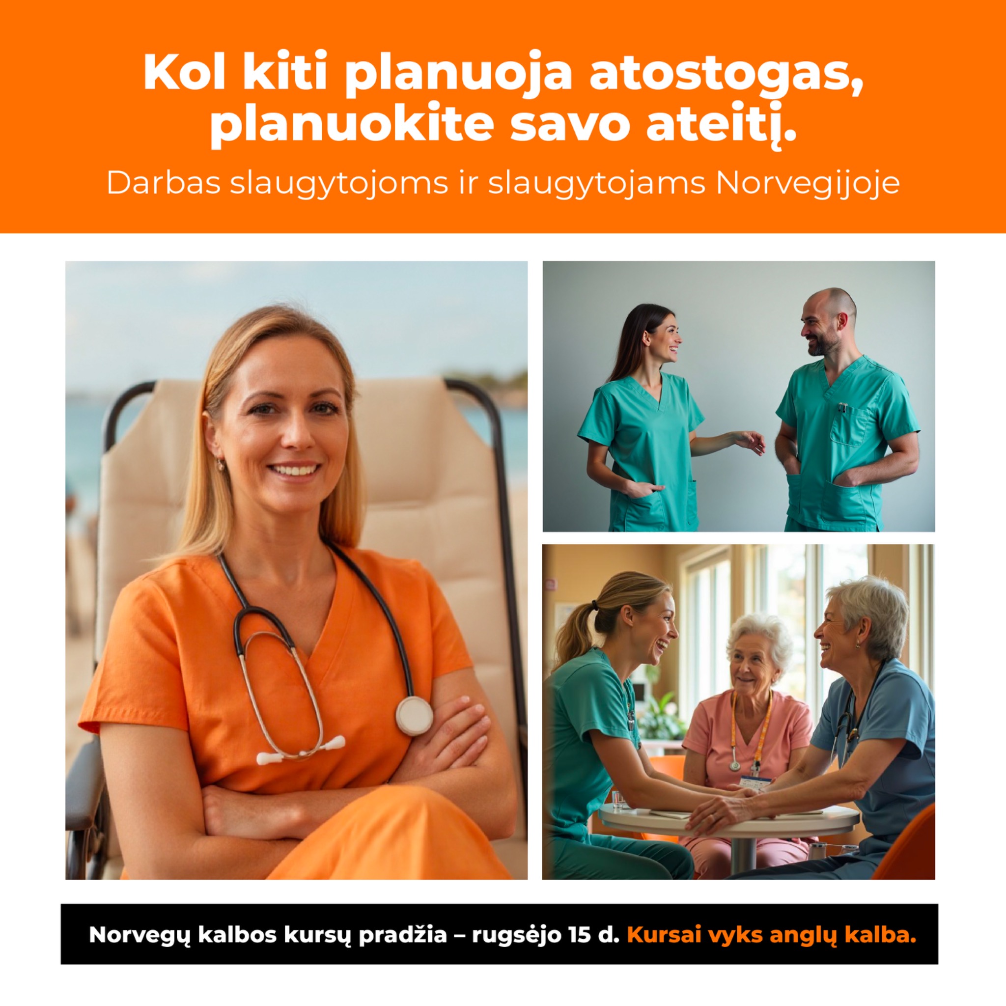 SLS - karjera slaugytojams Skandinavijoje Facebook ad: Dirbkite slaugytoja/-u Norvegijoje!
