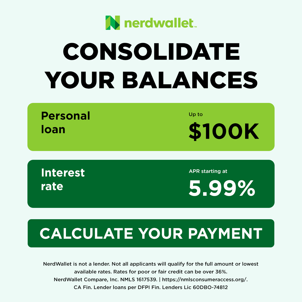 NerdWallet Facebook ad