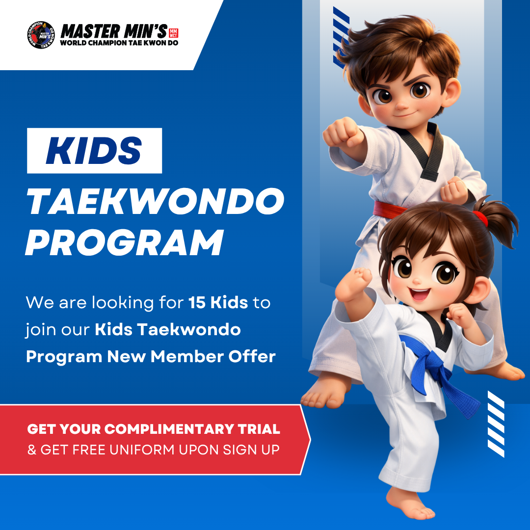 Master Min’s World Champion Tae Kwon Do Facebook ad: Spring Into Focus & Confidence