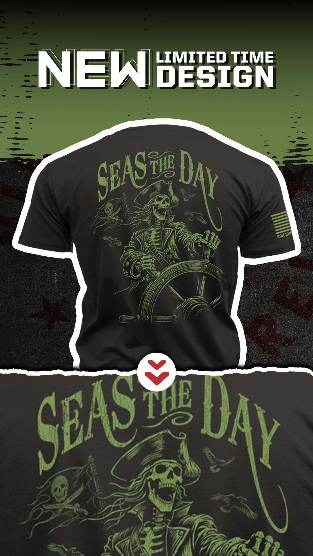 Nine Line Apparel Facebook ad: Seas the Day