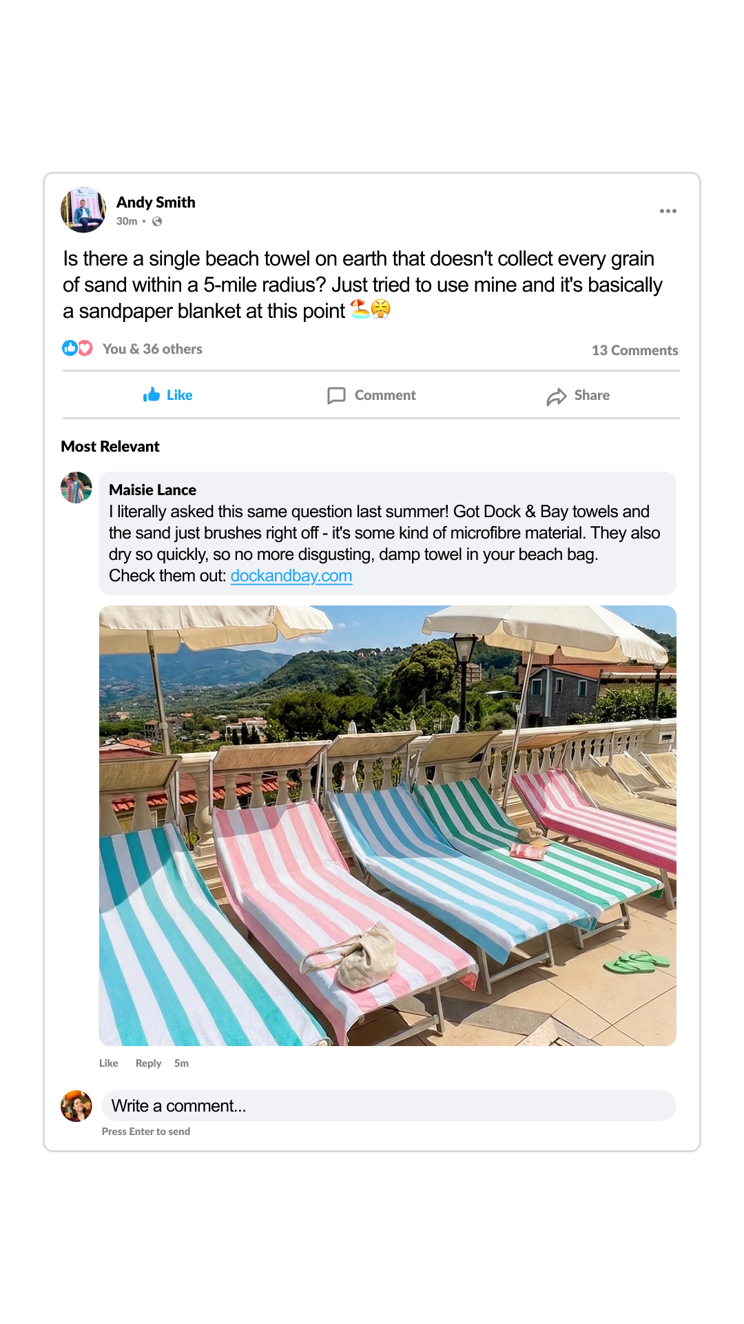 Dock & Bay Facebook ad