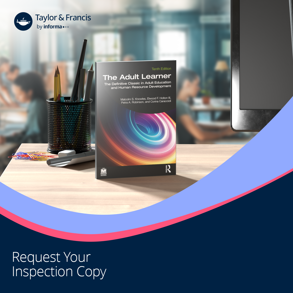 Routledge Books Facebook ad: Request Your e-Inspection Copy!