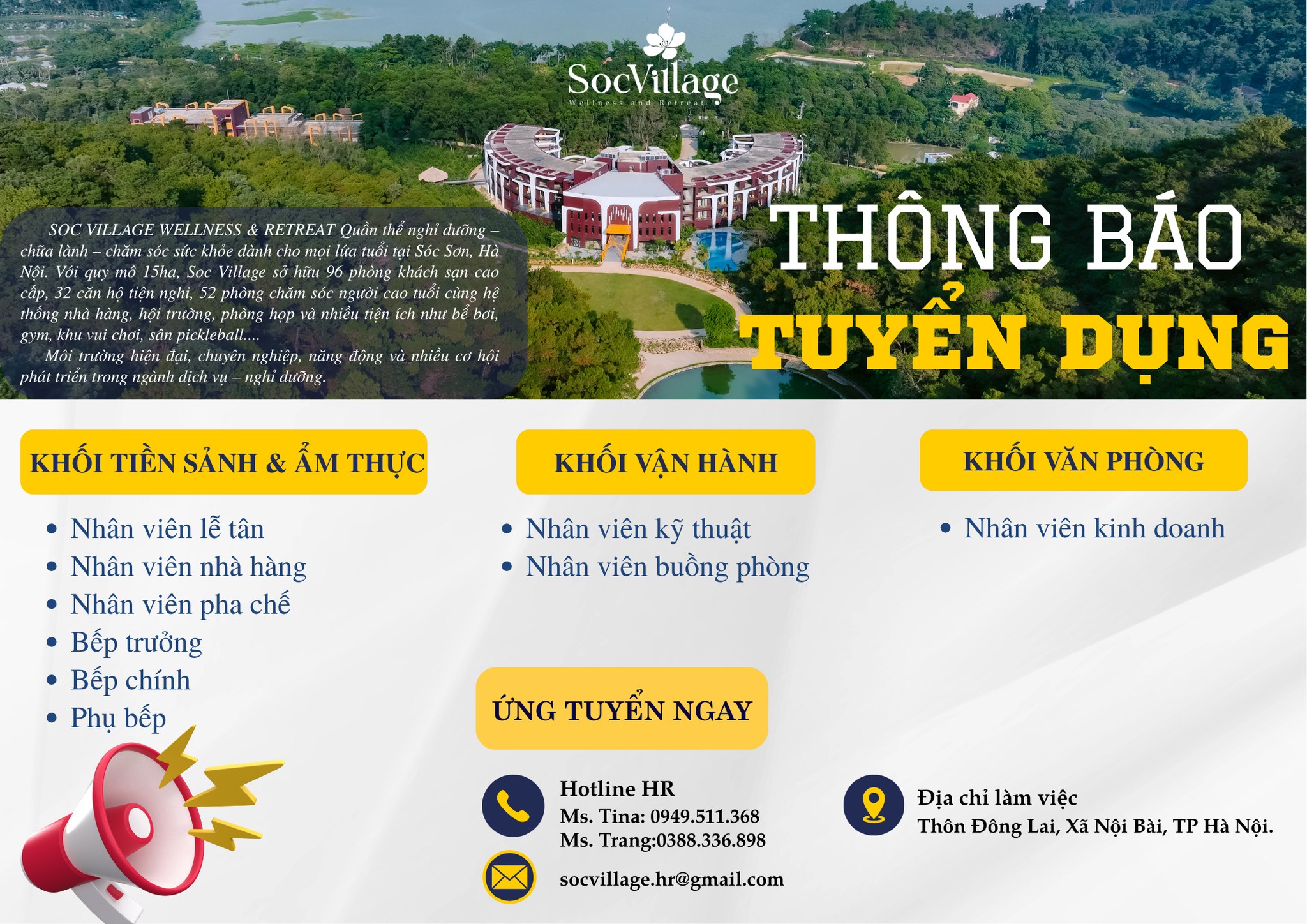 Soc Village Wellness and Retreat Facebook ad: SÓC VILLAGE WELLNESS & RETREAT TIẾP TỤC TUYỂN…