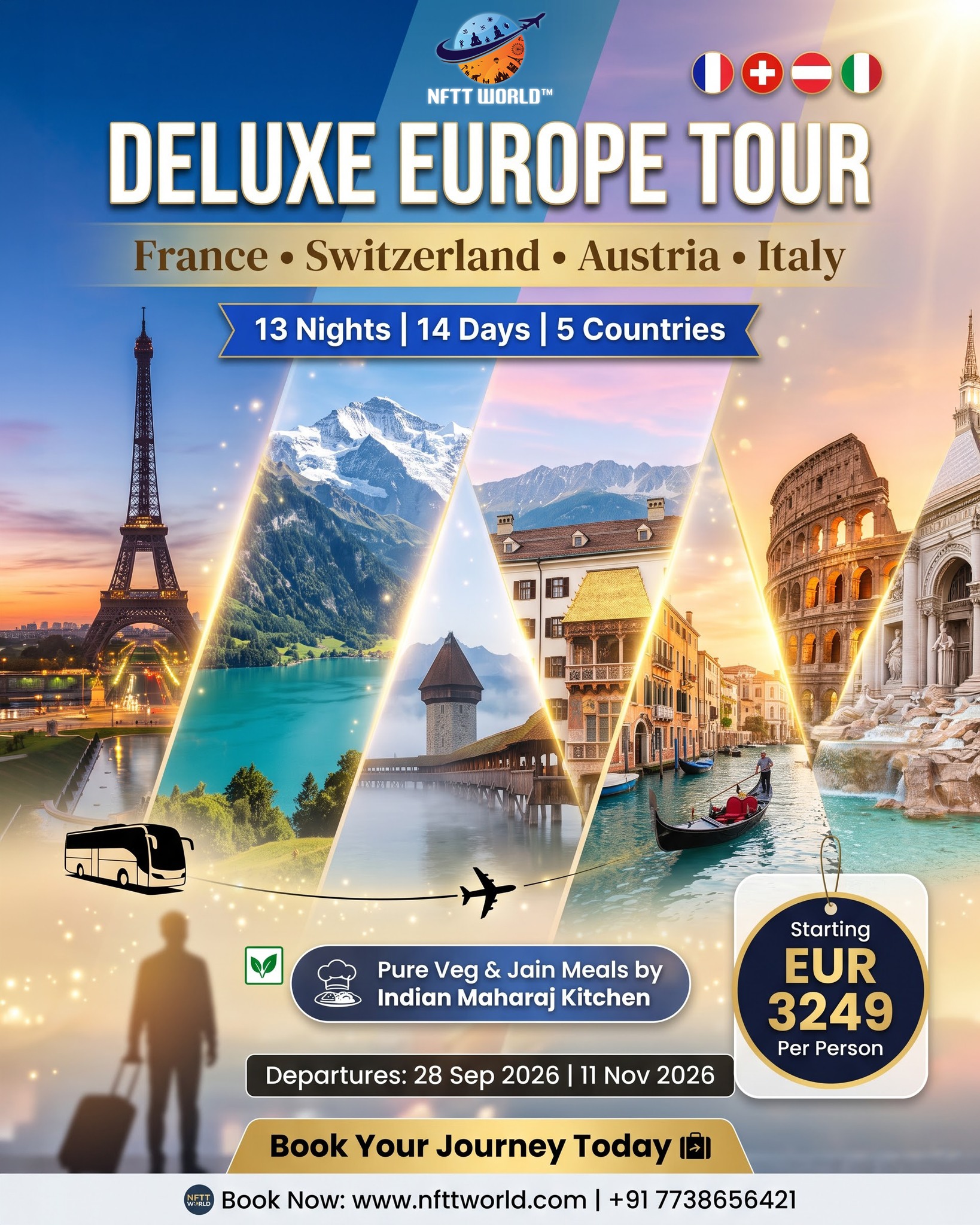 Nagfani Tours & Travel Facebook ad: Europe Tour 13 Nights 14 Days: France, Switzerland…