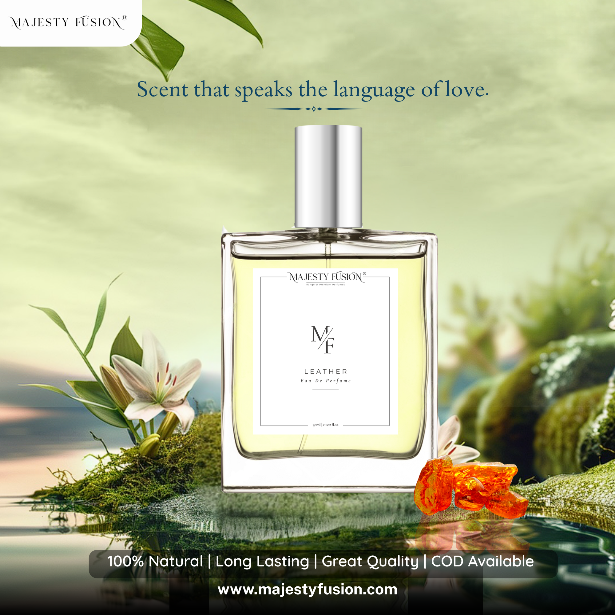 Majesty Fusion Facebook ad: Inspired by iconic luxury fragrances loved worldwide.