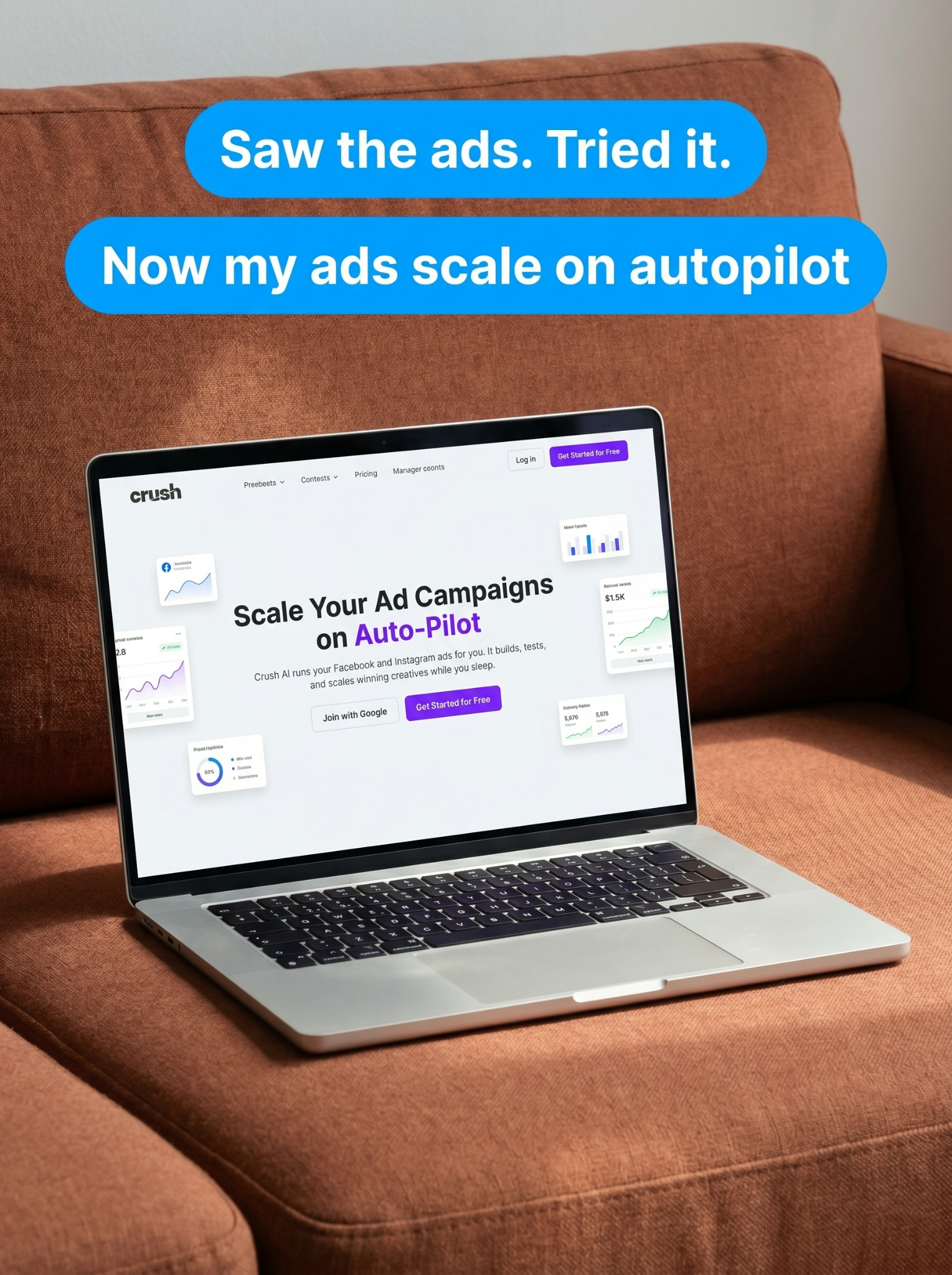 trycrush.ai Facebook ad