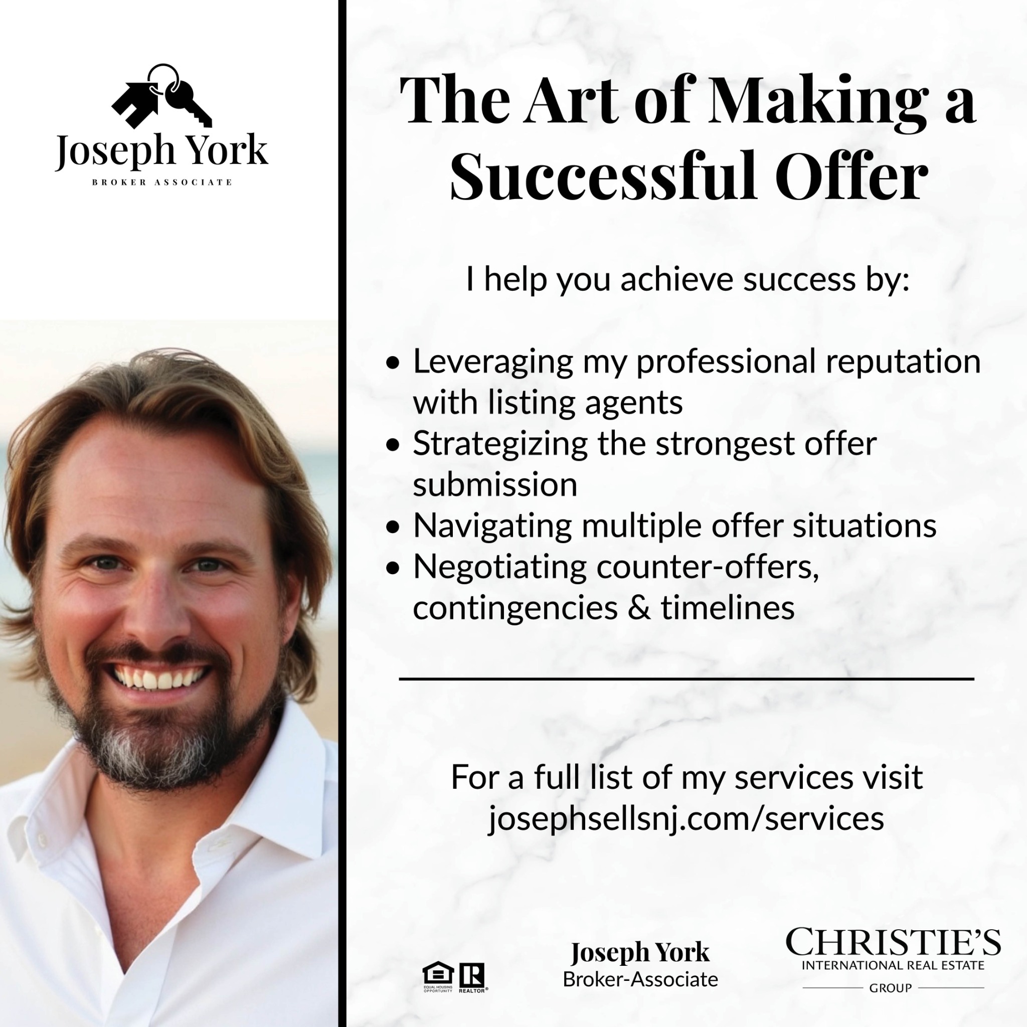 Joseph York Realtor Facebook ad: Message or Call (848) 207-1495 | (732) 456-7373