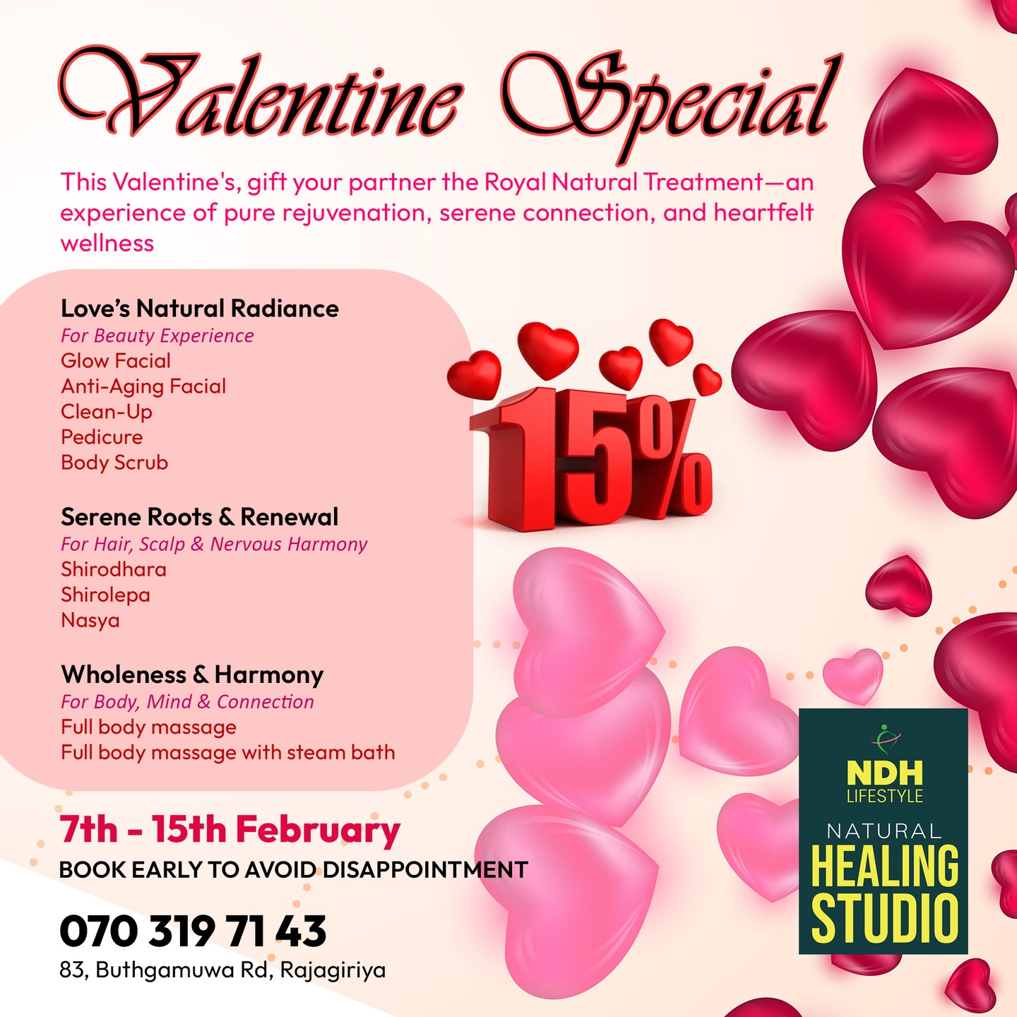 ndhlifestylehealing Facebook ad: Valentine’s is about connection-reconnect through wellness.