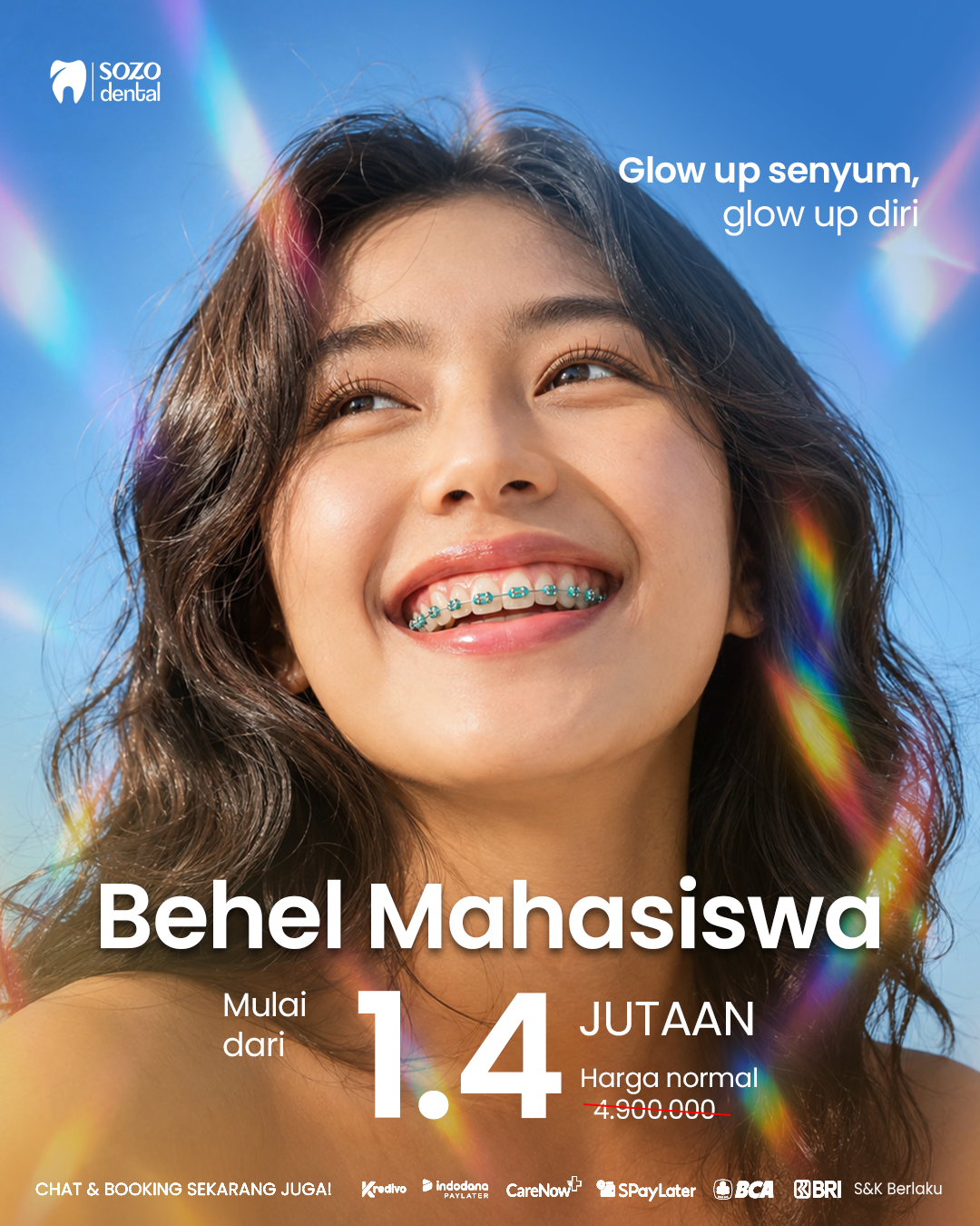 Sozo Dental Clinic Facebook ad: Promo Behel Mahasiswa Sozo Dental