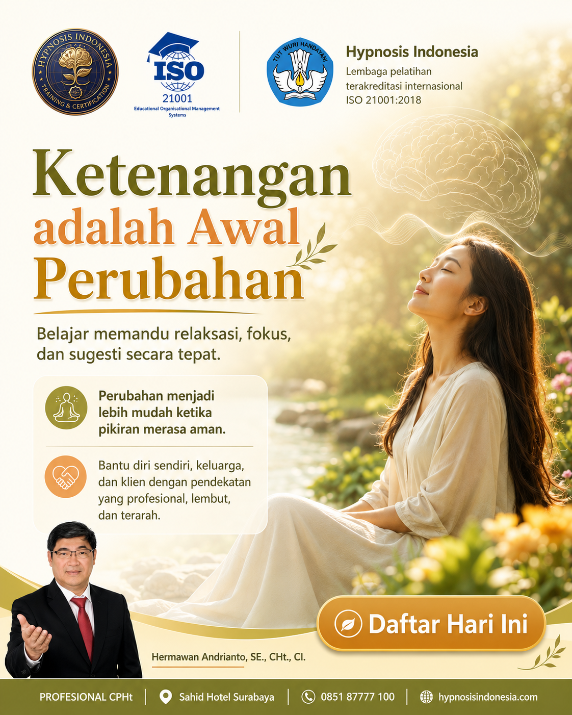 Mind Tech Facebook ad: Belajar Hypnotherapy dari Nol Hingga Bisa Praktik